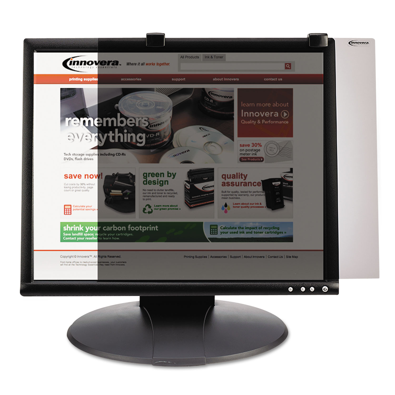 Protective Antiglare LCD Monitor Filter, Fits 17-18 LCD Monitors