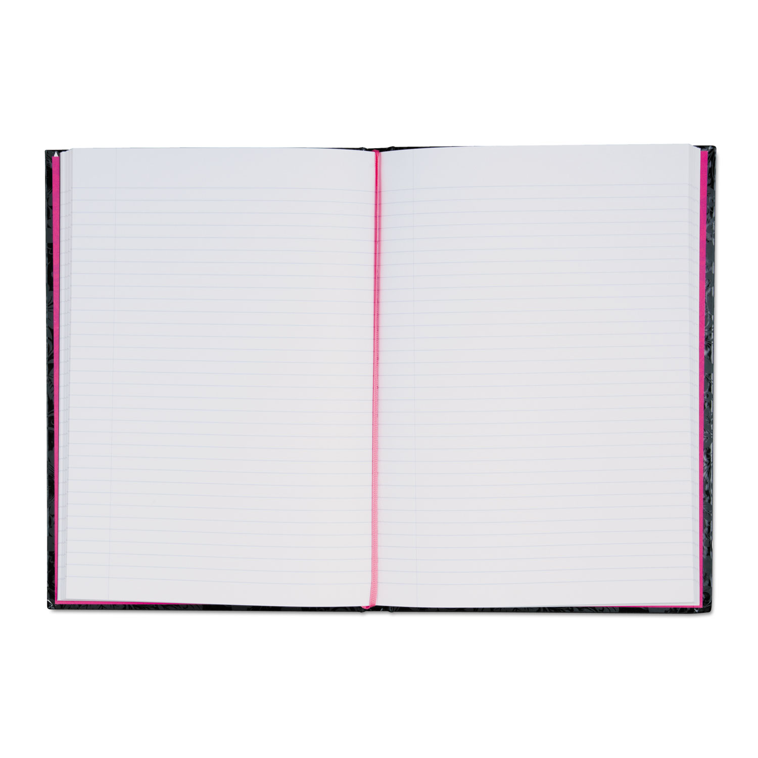 Notebook, Medium/College Rule, Black/Pink/Floral Cover, 11.68 x 8.25, 96 Pages