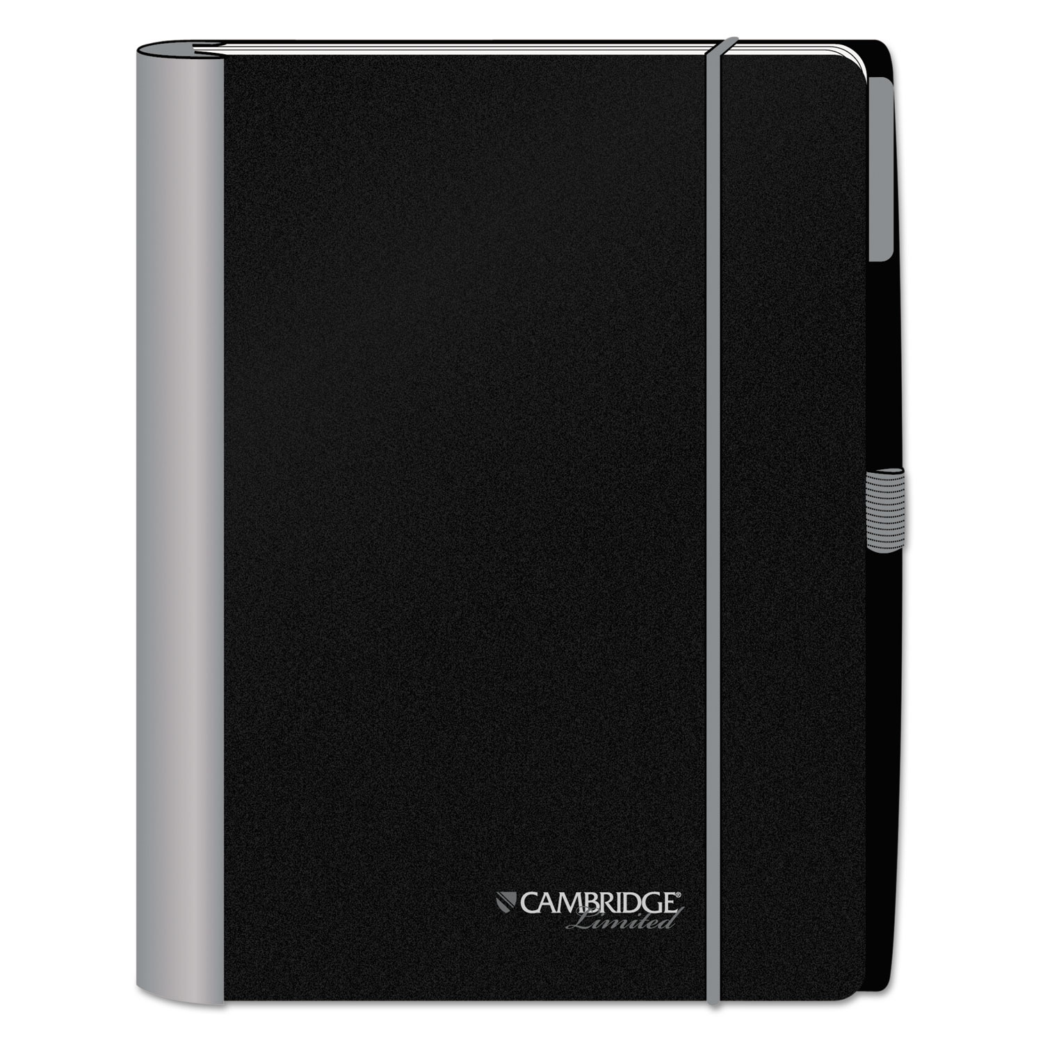  Cambridge 45240 Accents Notebook, Wide/Legal Rule, Black/Silver Cover, 9.5 x 7.25, 100 Sheets (MEA45240) 