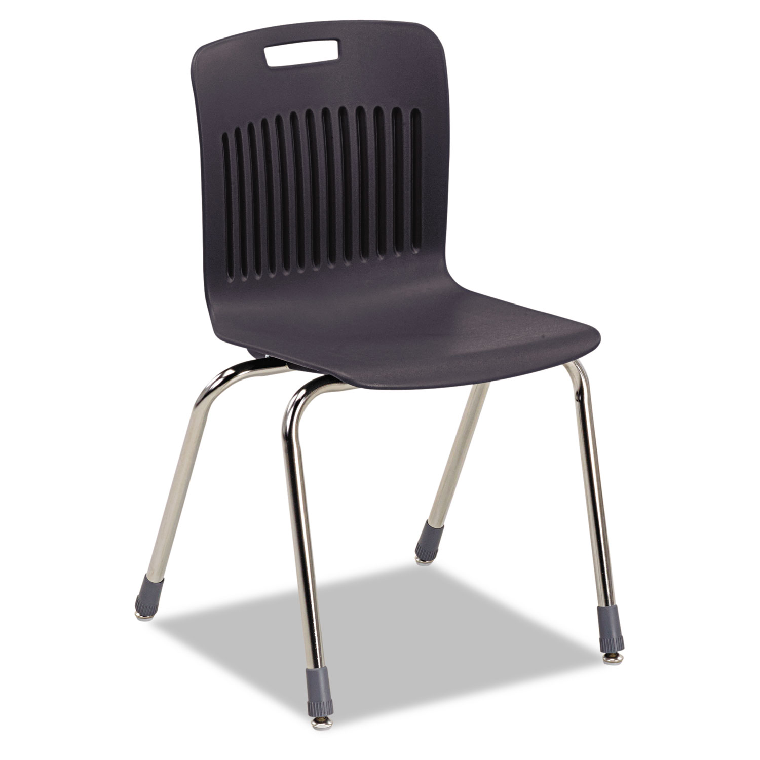 Analogy Extra-Large Ergonomic Stack Chair, Black/Chrome, 4/Carton