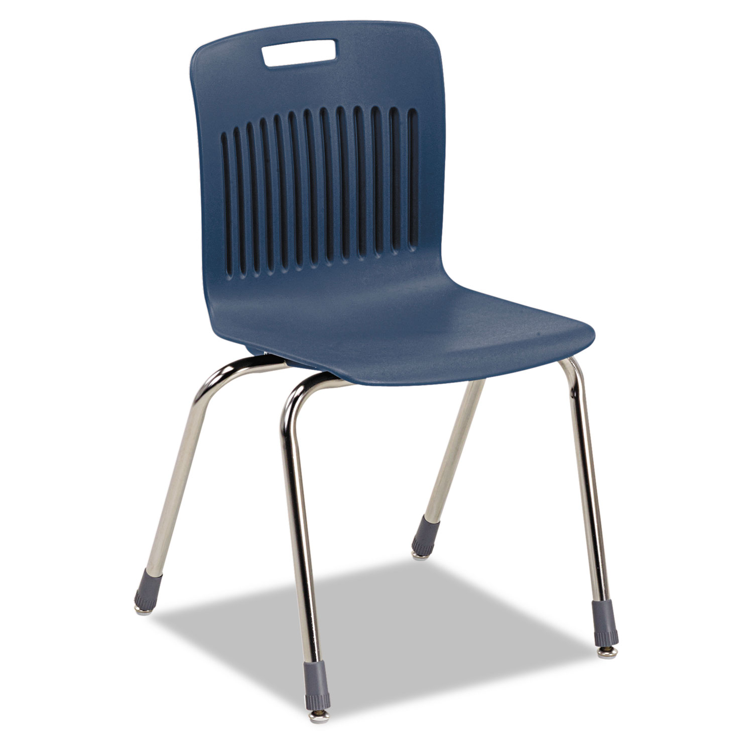 Analogy Extra-Large Ergonomic Stack Chair, Navy/Chrome, 4/Carton