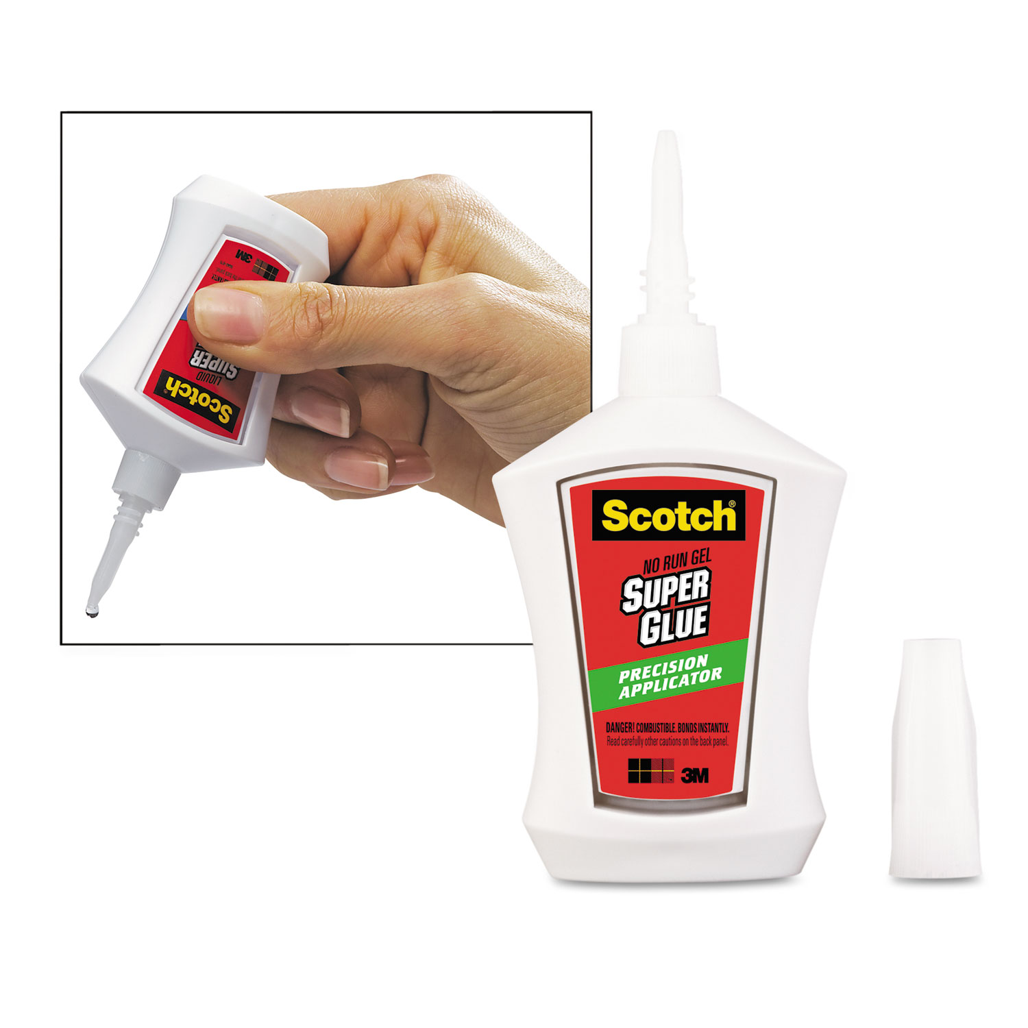  Scotch AD125 Super Glue No-Run Gel with Precision Applicator, 0.14 oz, Dries Clear (MMMAD125) 