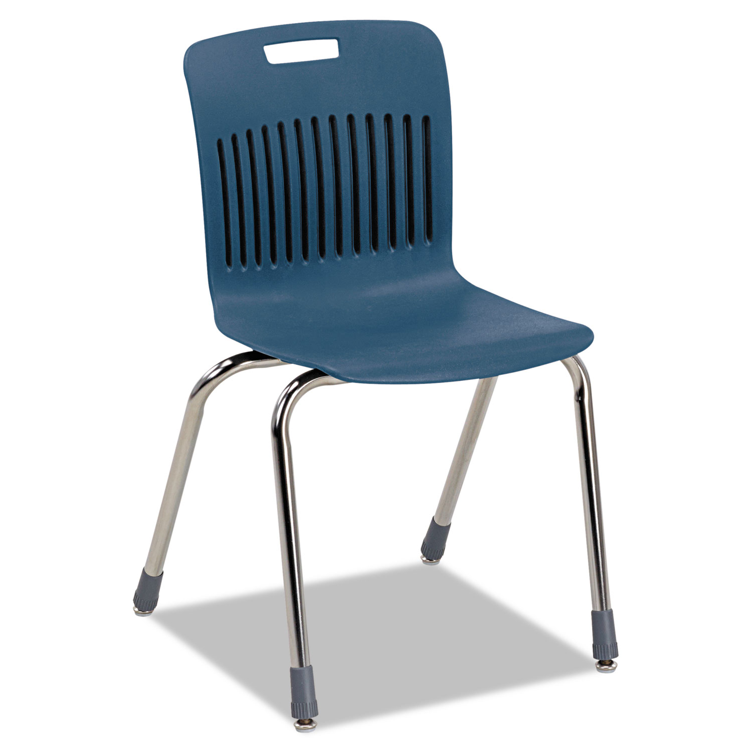 Analogy Ergonomic Stack Chair, Navy/Chrome, 4/Carton