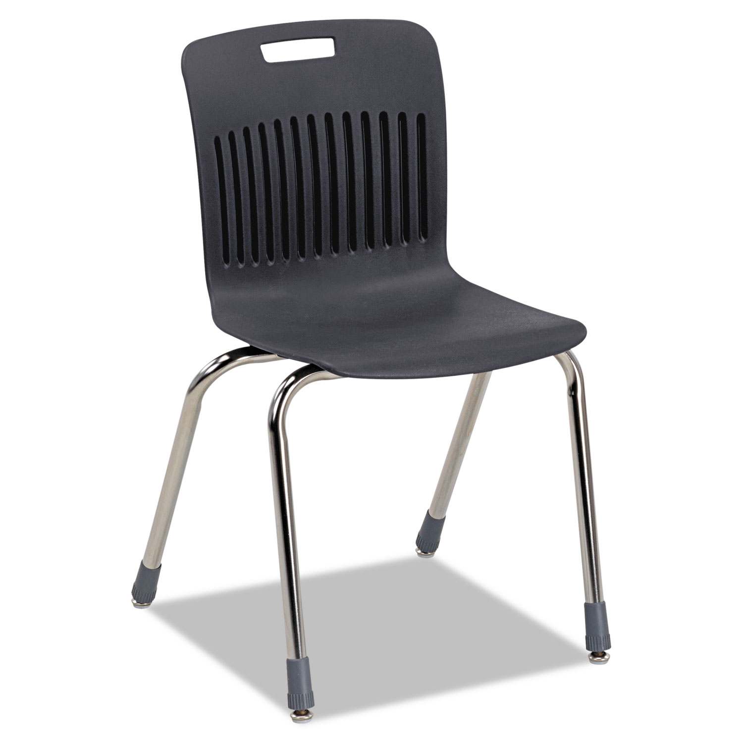 Analogy Ergonomic Stack Chair, Black/Chrome, 4/Carton