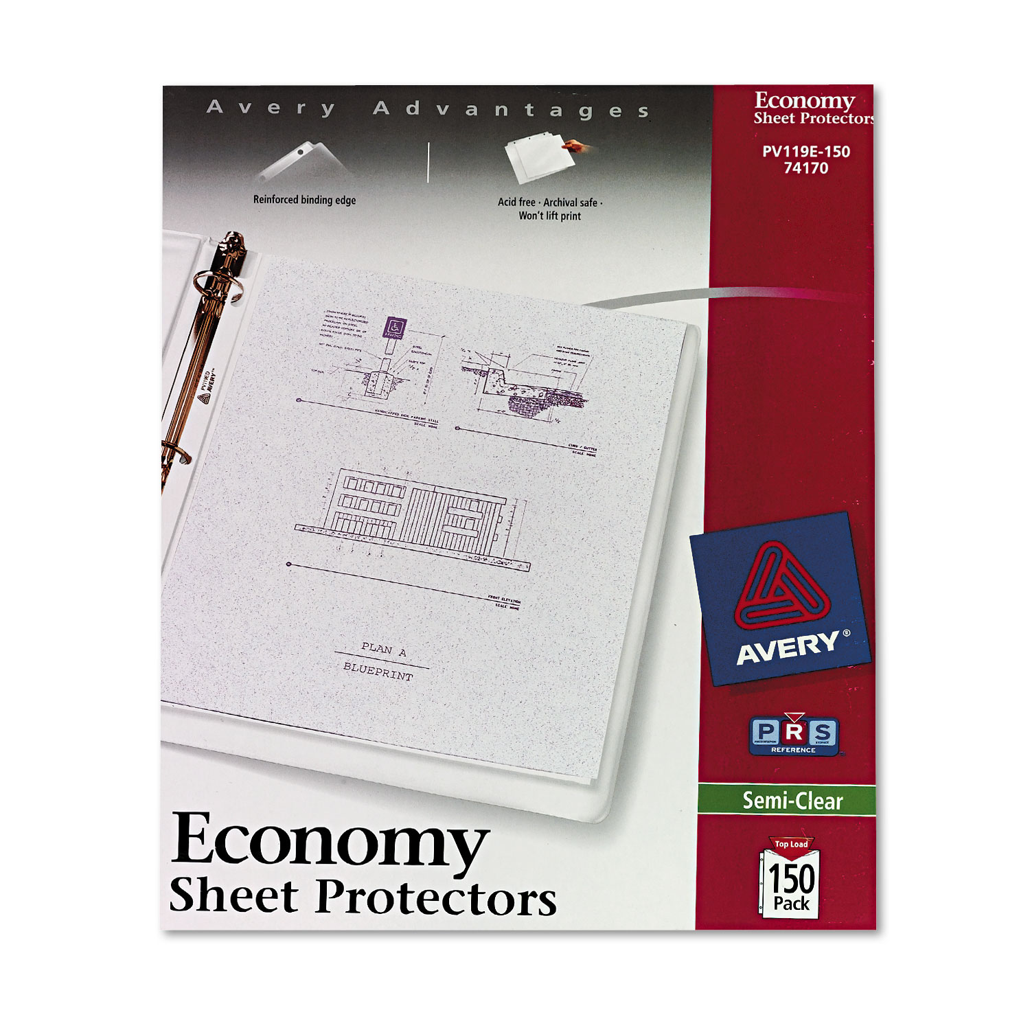 Top-Load Sheet Protector, Economy Gauge, Letter, Semi-Clear, 150/Box