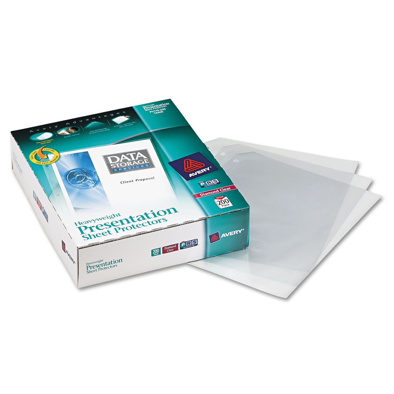 Top-Load Poly Sheet Protectors, Heavy, Letter, Diamond Clear, 200/Box