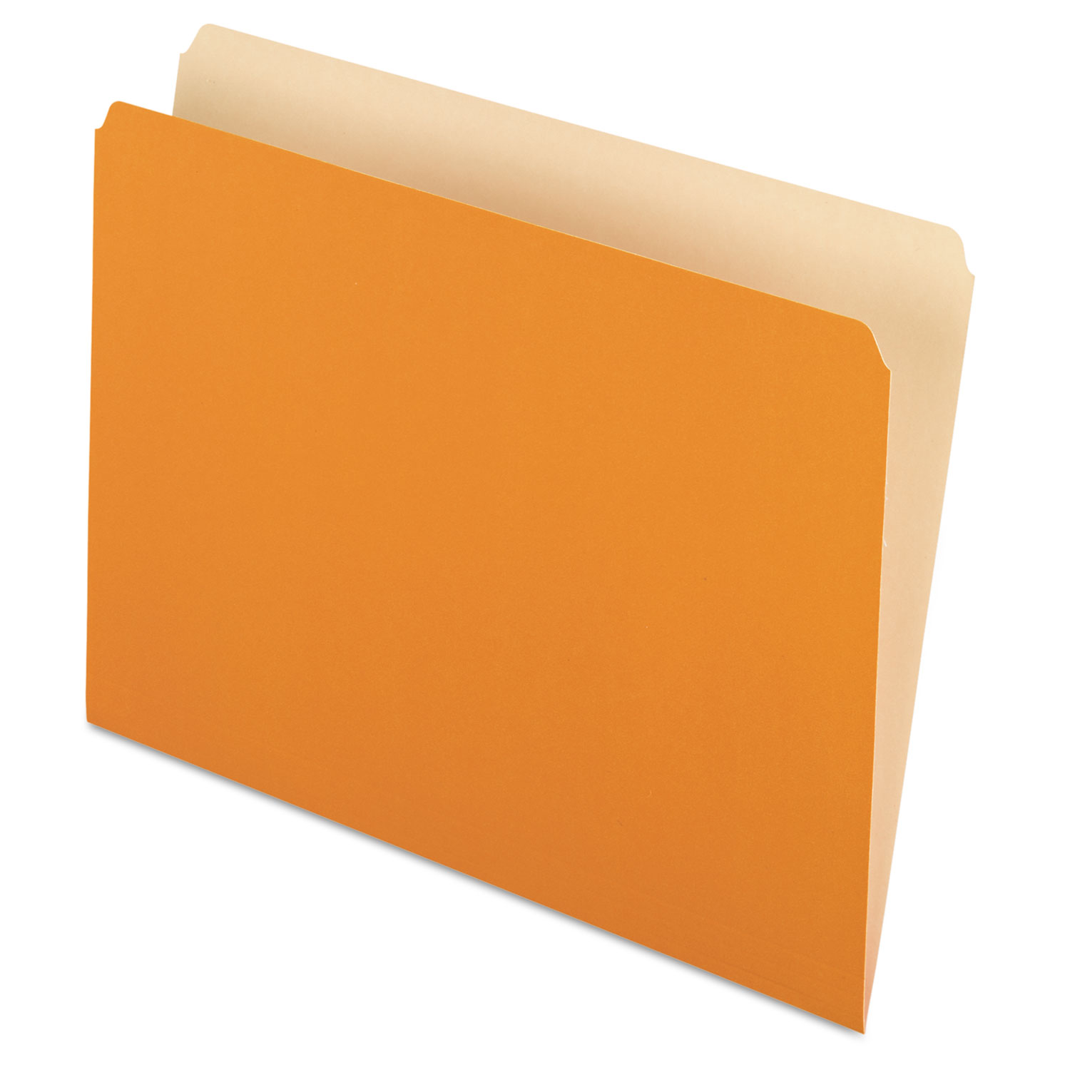 Colored File Folders, Straight Top Tab, Letter, Orange/Light Orange, 100/Box