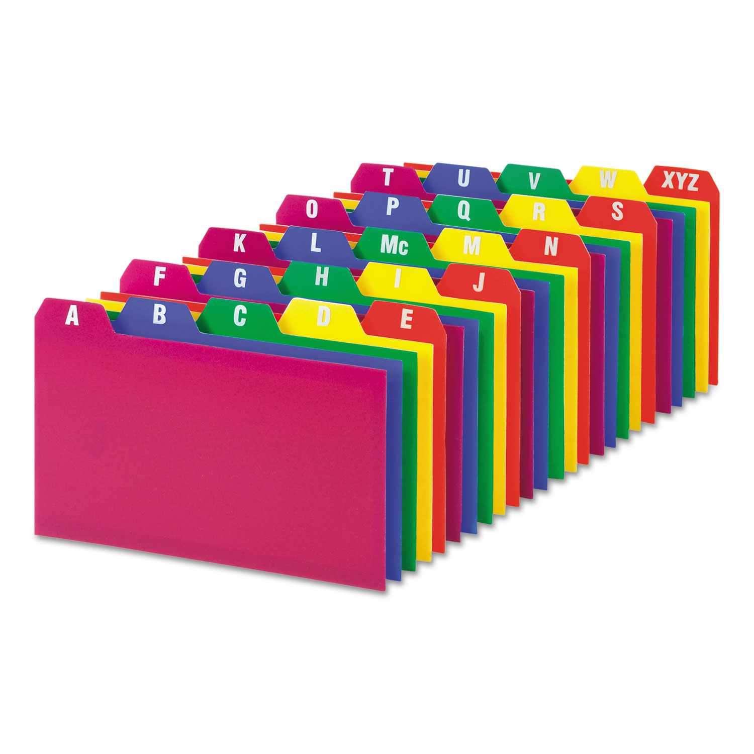 Card Guides, Alpha, 1/5 Tab, Polypropylene, 3 x 5, 25/Set