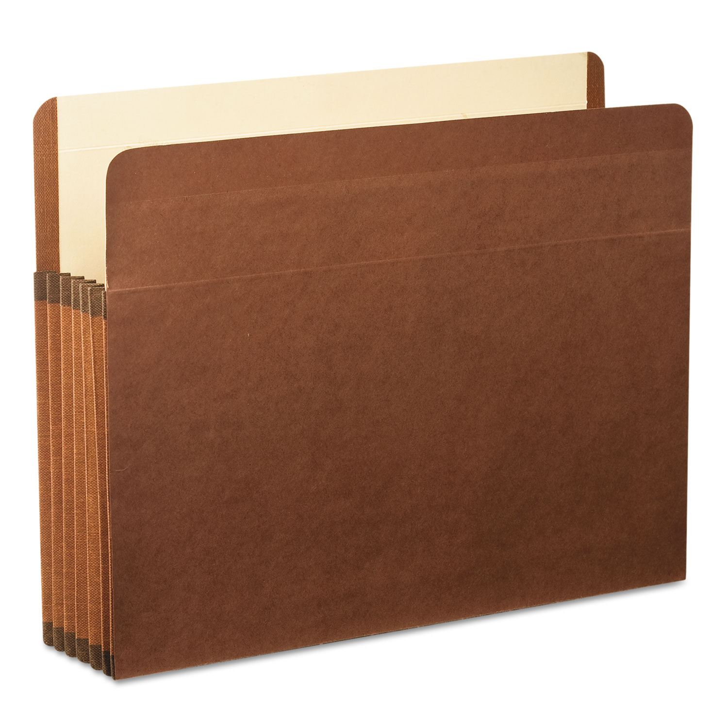 Premium Reinforced 5-Pocket Expanding File Pockets, Straight Cut, Letter, Brown