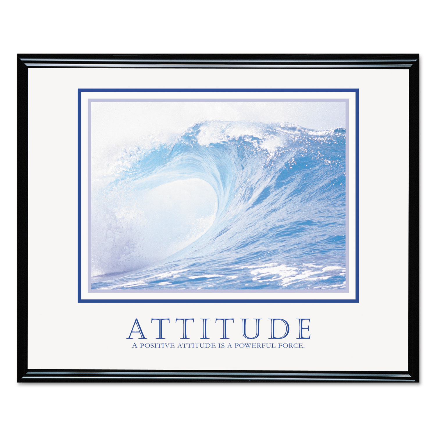Attitude/Waves Framed Motivational Print, 30w x 24h