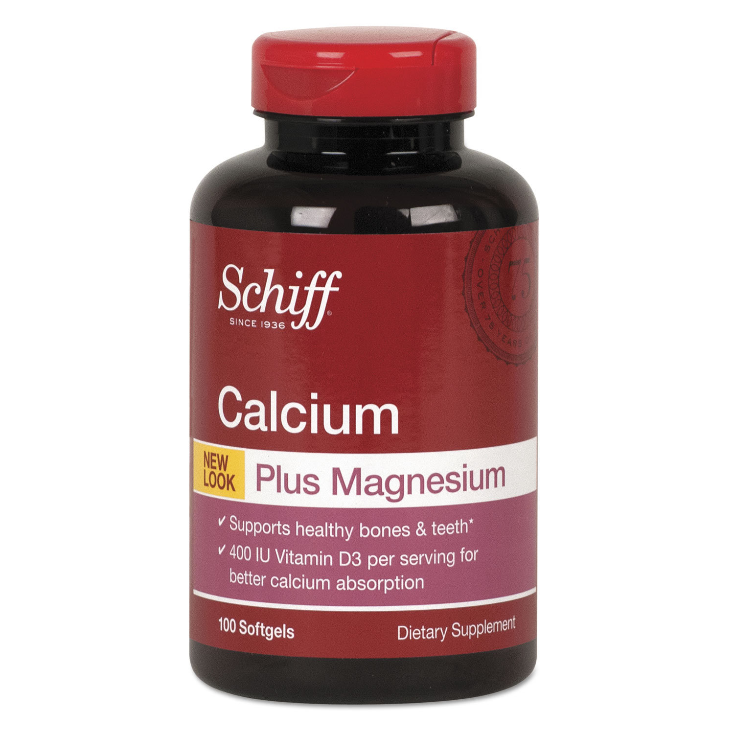 Calcium, Magnesium with Vitamin D3 Softgel, 100 Count