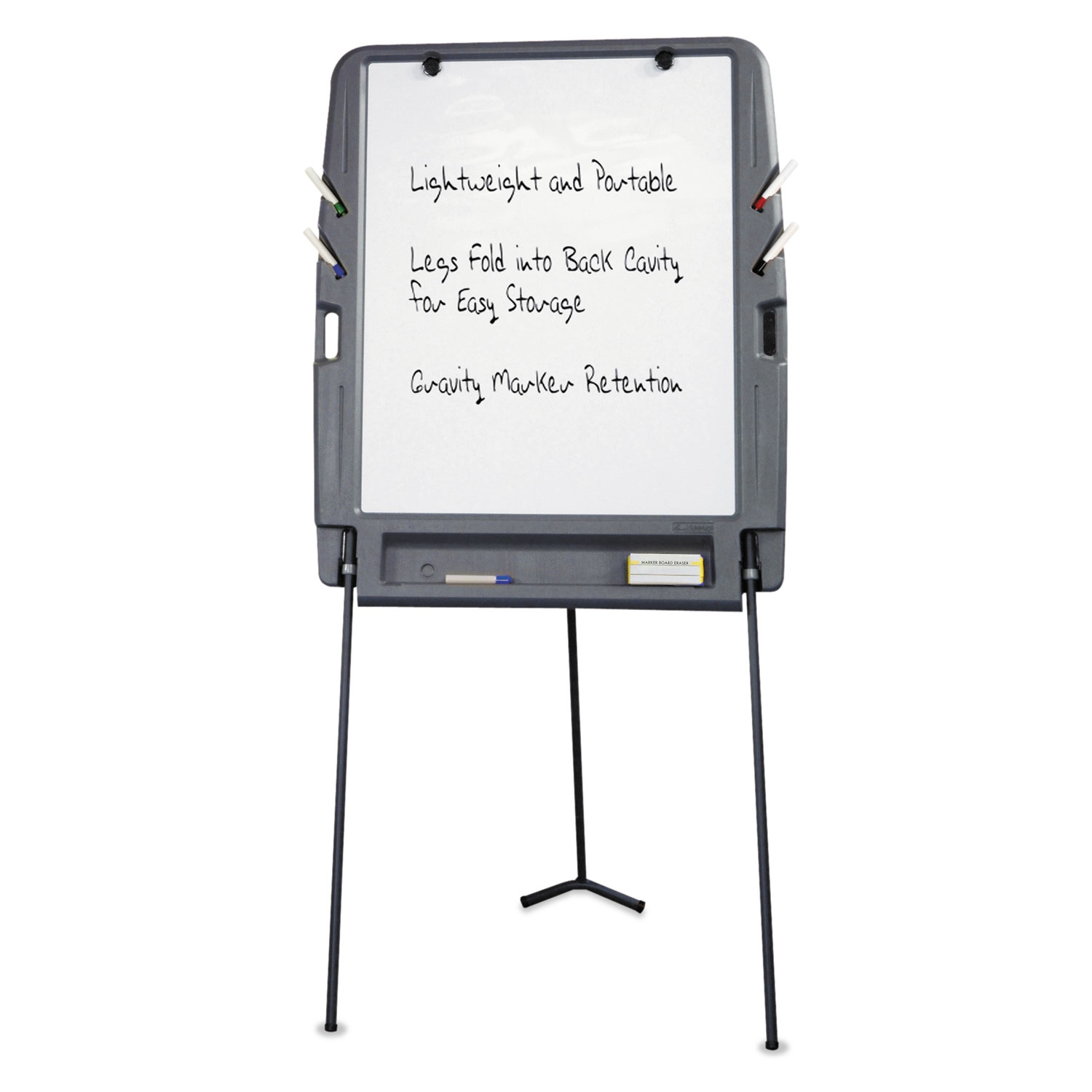  Iceberg 30227 Portable Flipchart Easel With Dry Erase Surface, Resin, 35 x 30 x 73, Charcoal (ICE30227) 