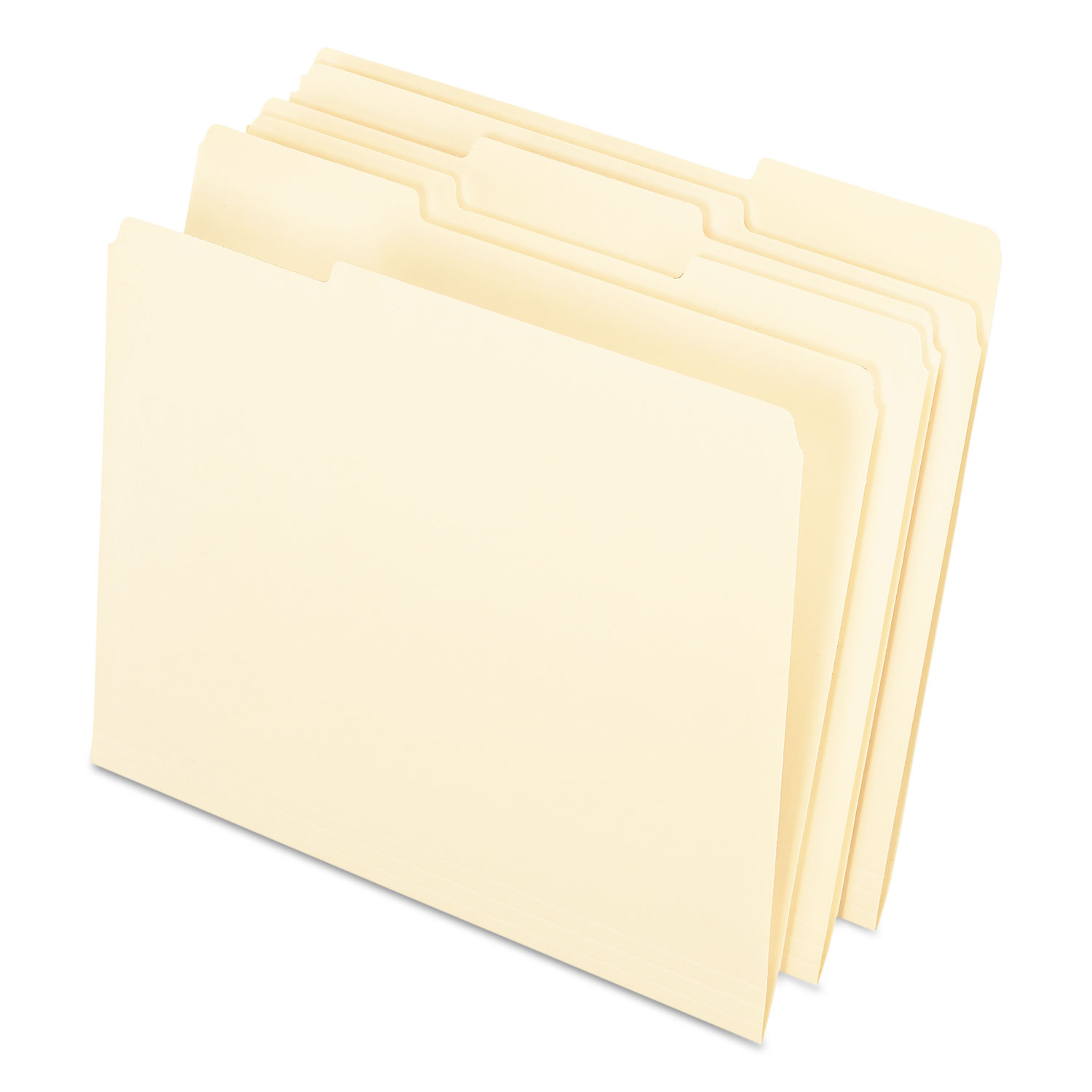 Interior File Folders, 1/3 Cut Top Tab, Letter, Manila 100/Box