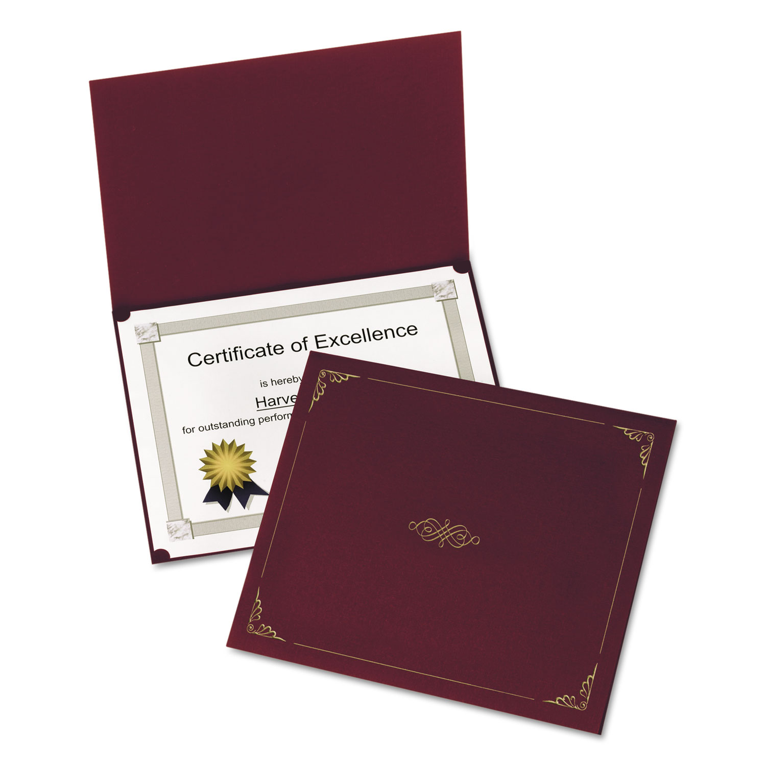 Certificate Holder, 11 1/4 x 8 3/4, Burgundy, 5/Pack