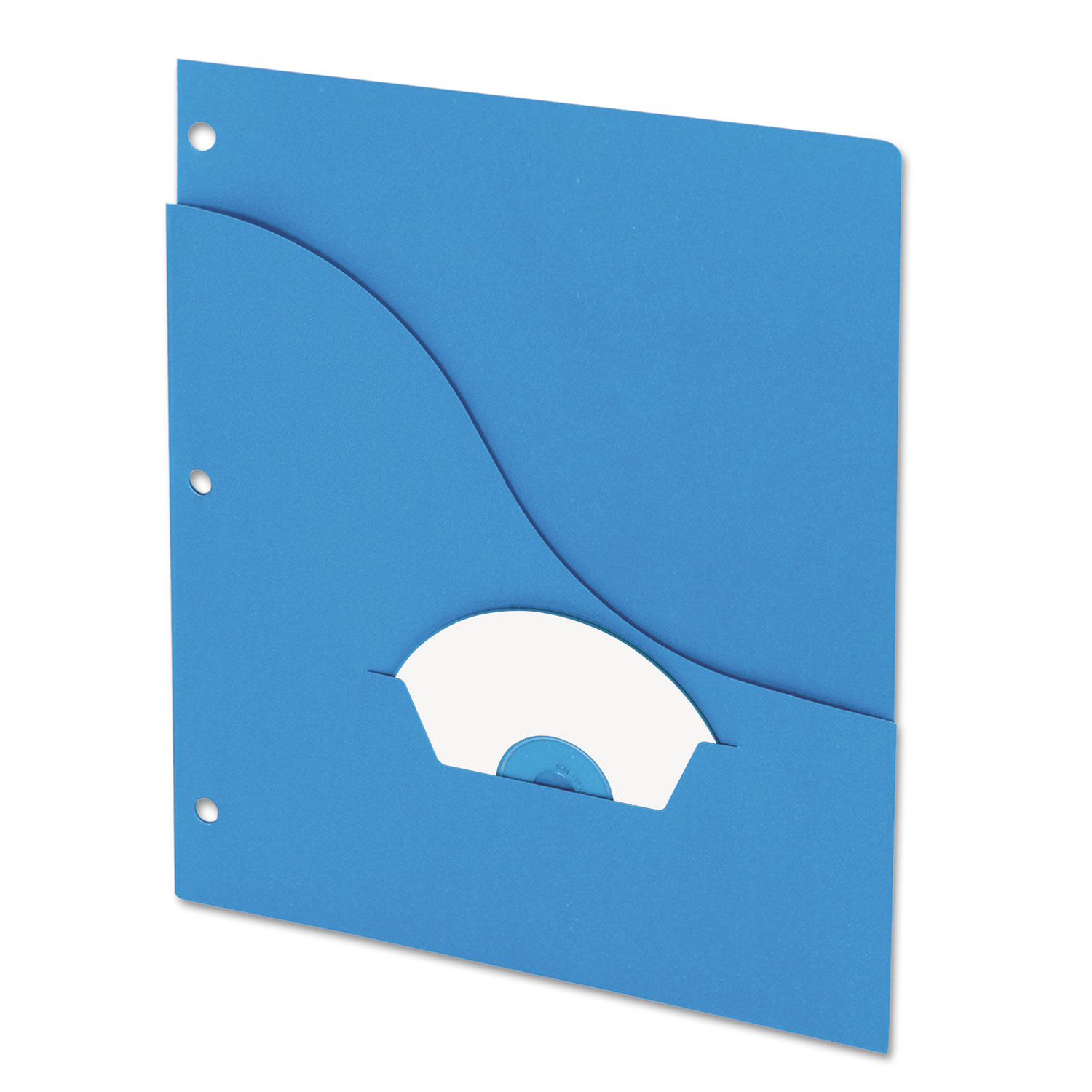 Essentials Slash Pocket Project Folders, 3 Holes, Letter, Blue, 25/Pack