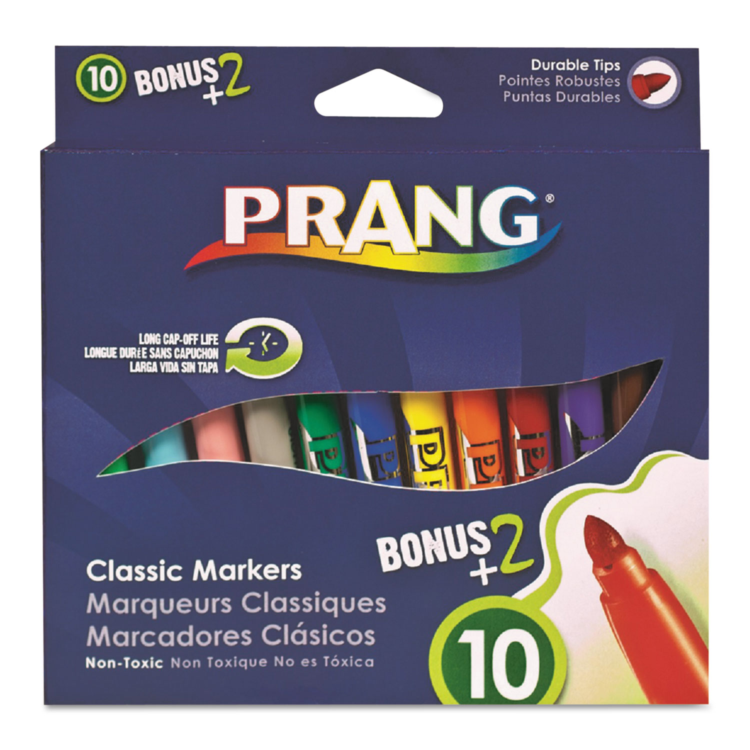 Prang Classic Art Markers, Durable Tip, 12 Assorted Colors