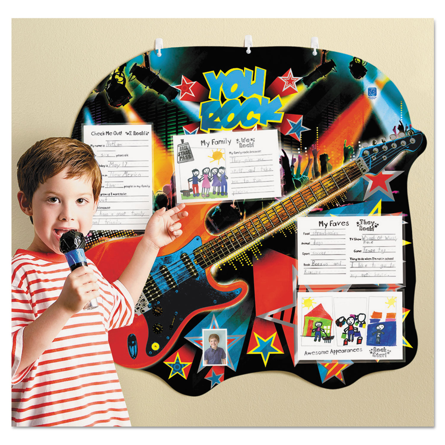 You Rock Hall of Fame Student Chart, 5 Pockets, Multicolor, 31 1/4 x 29 1/4,