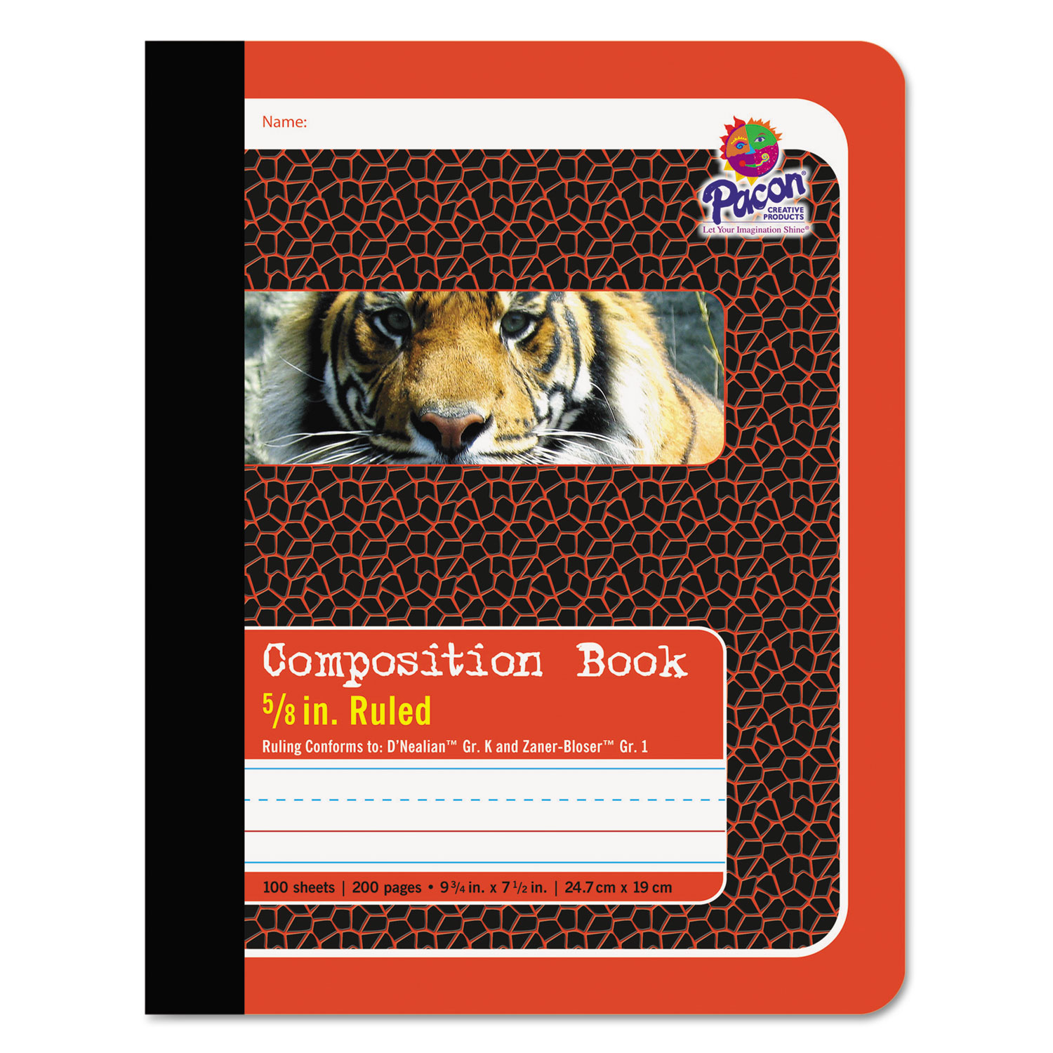Composition Book, 5/8 Ruling, 9 3/4 x 7 1/2, 100 Sheets