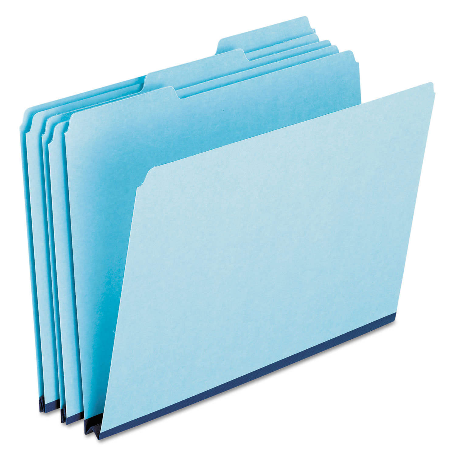 Pressboard Expanding File Folders, 1/3 Cut Top Tab, Letter, Blue, 25/Box