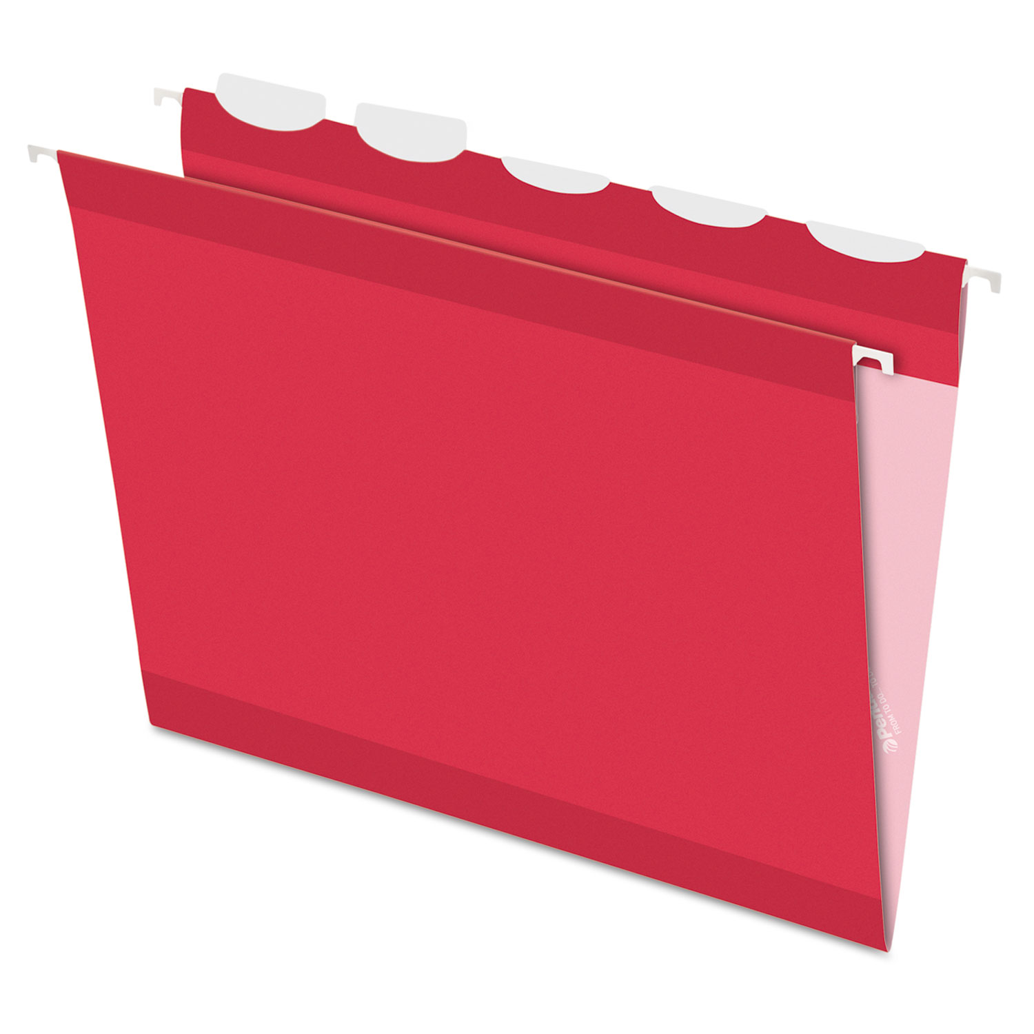 Colored Reinforced Hanging Folders, 1/5 Tab, Letter, Red, 25/Box