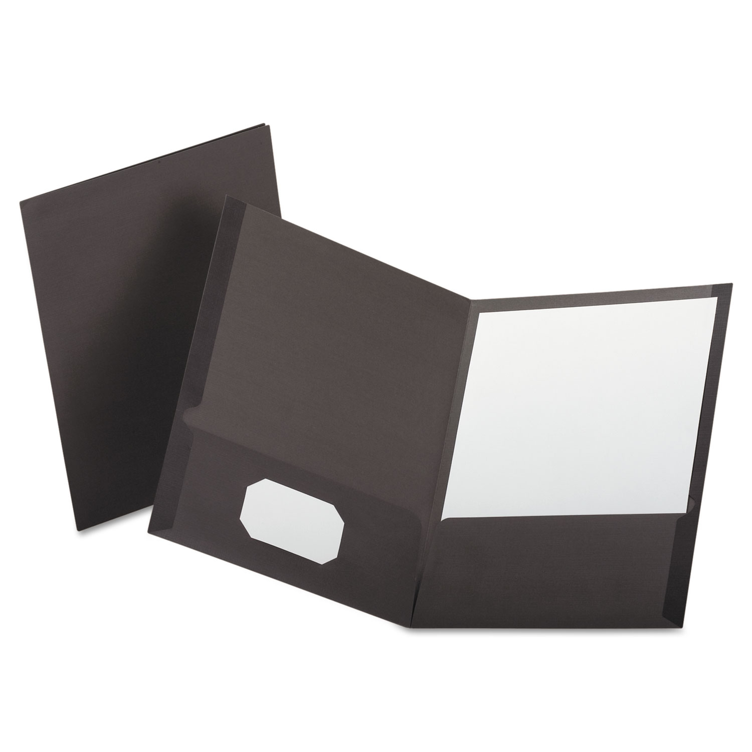  Oxford 53405EE Linen Finish Twin Pocket Folders, Letter, Gray, 25/Box (OXF53405) 