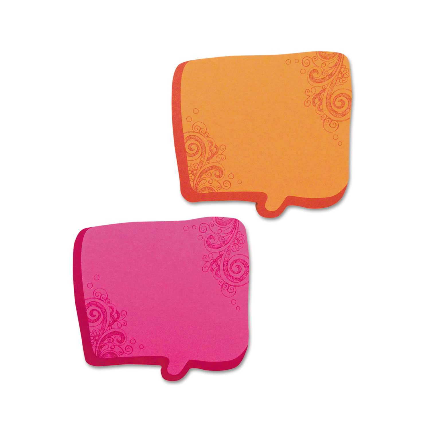  Redi-Tag 22100 Thought Bubble Notes, 2 3/4 x 2 3/4, Neon Orange/Magenta, 75-Sheet Pads, 2/Set (RTG22100) 
