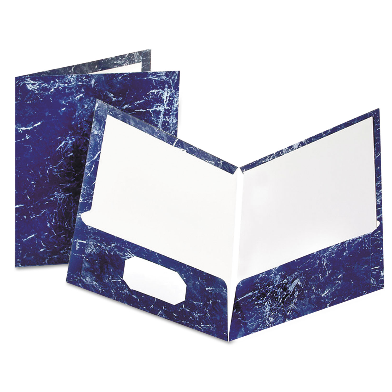  Oxford 51643 Marble Design Laminated High Gloss Twin Pocket Folder,Navy, 25/box (OXF51643) 