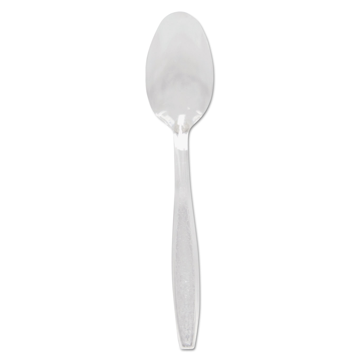 Guildware Heavyweight Plastic Cutlery, Teaspoons, Clear, 1000/Carton