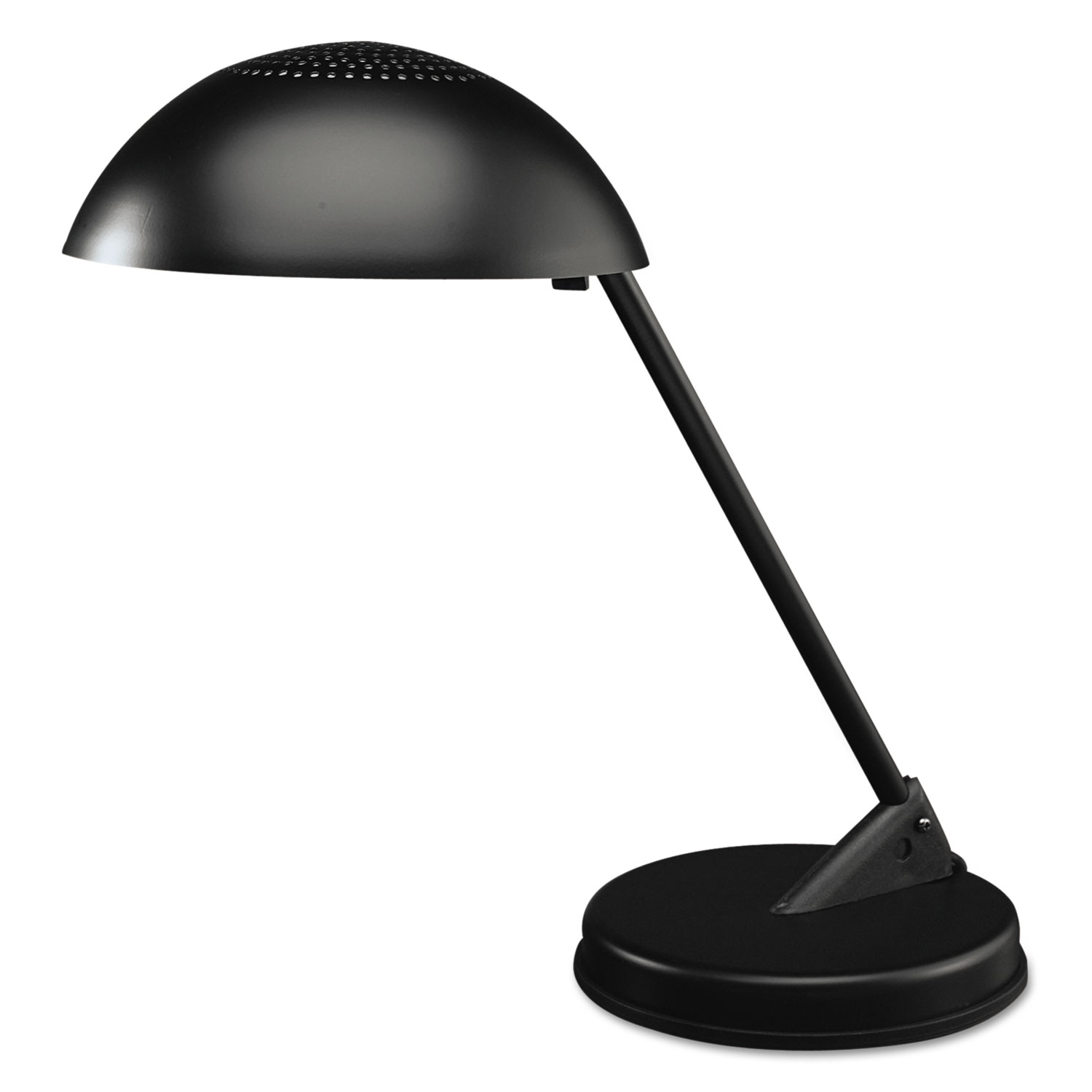 Incandescent Desk Lamp with Vented Dome Shade, 18 Reach, Matte Black
