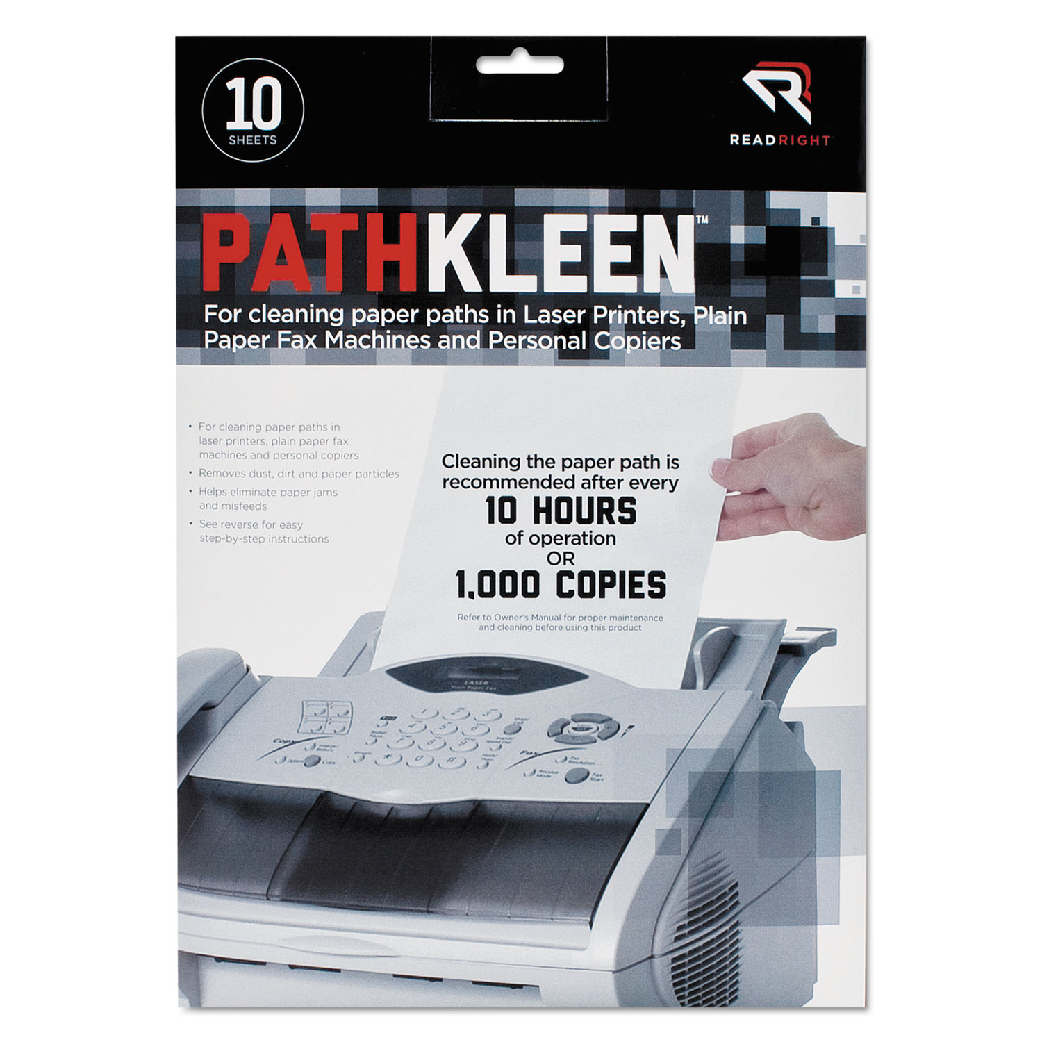  Read Right RR1237 PathKleen Sheets, 8 1/2 x 11, 10/Pack (REARR1237) 