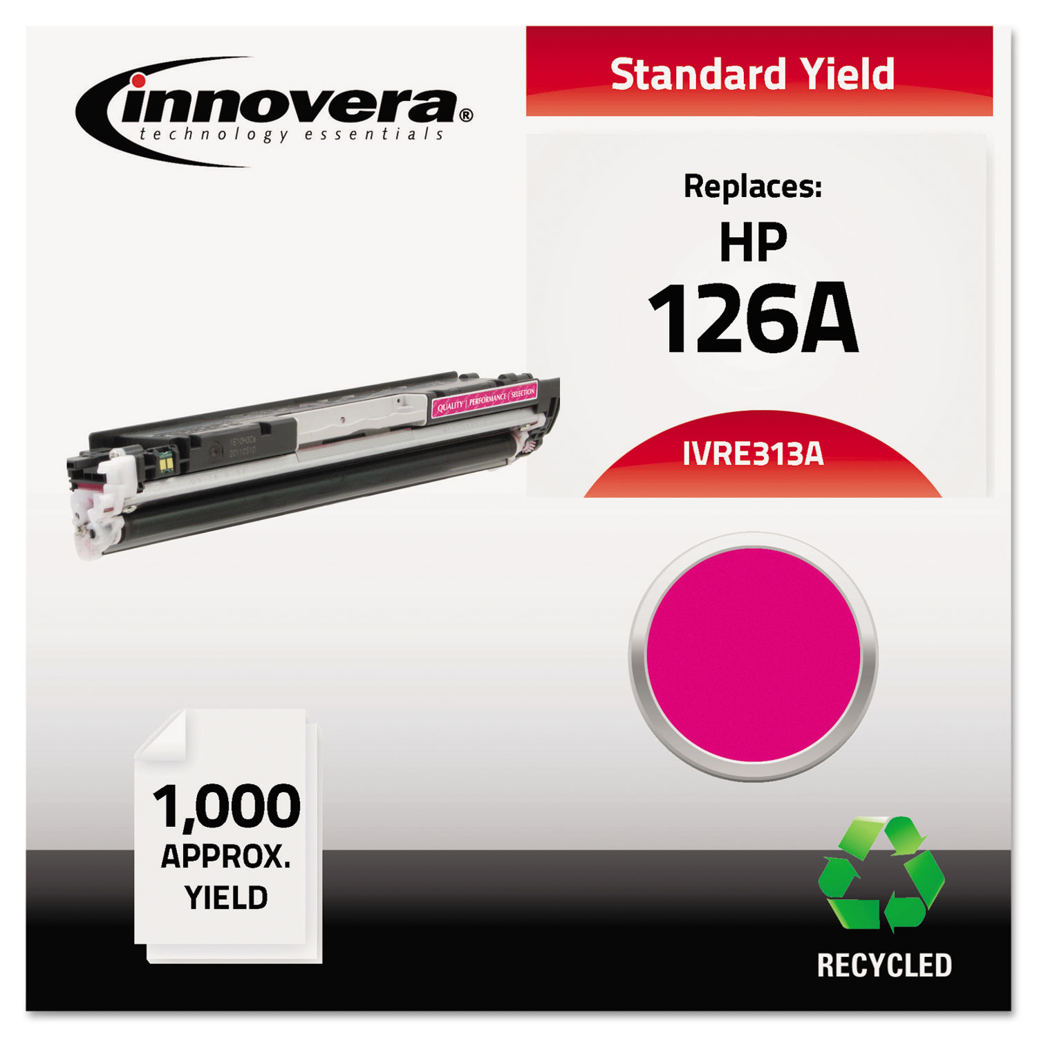 Remanufactured CE313A (126A) Toner, 1000 Page-Yield, Magenta