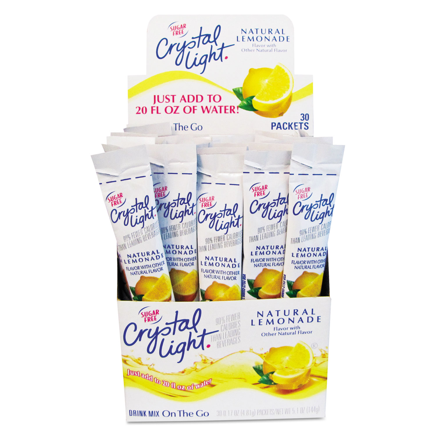  Crystal Light GEN00796 Flavored Drink Mix, Lemonade, 30 .17oz Packets/Box (CRY79600) 