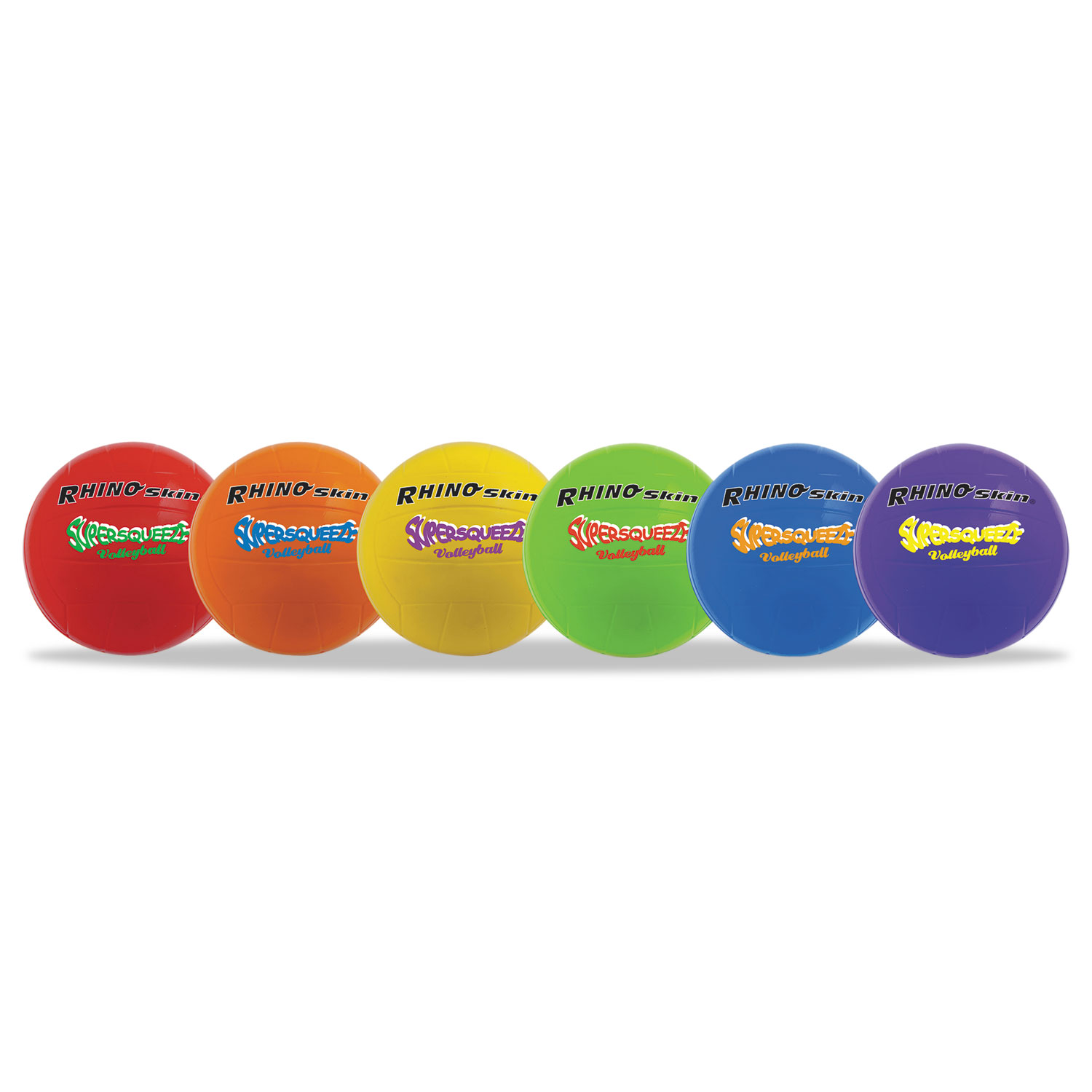 Super Squeeze Volleyball Set, Rhino Skin, Assorted, 6 Balls/Set