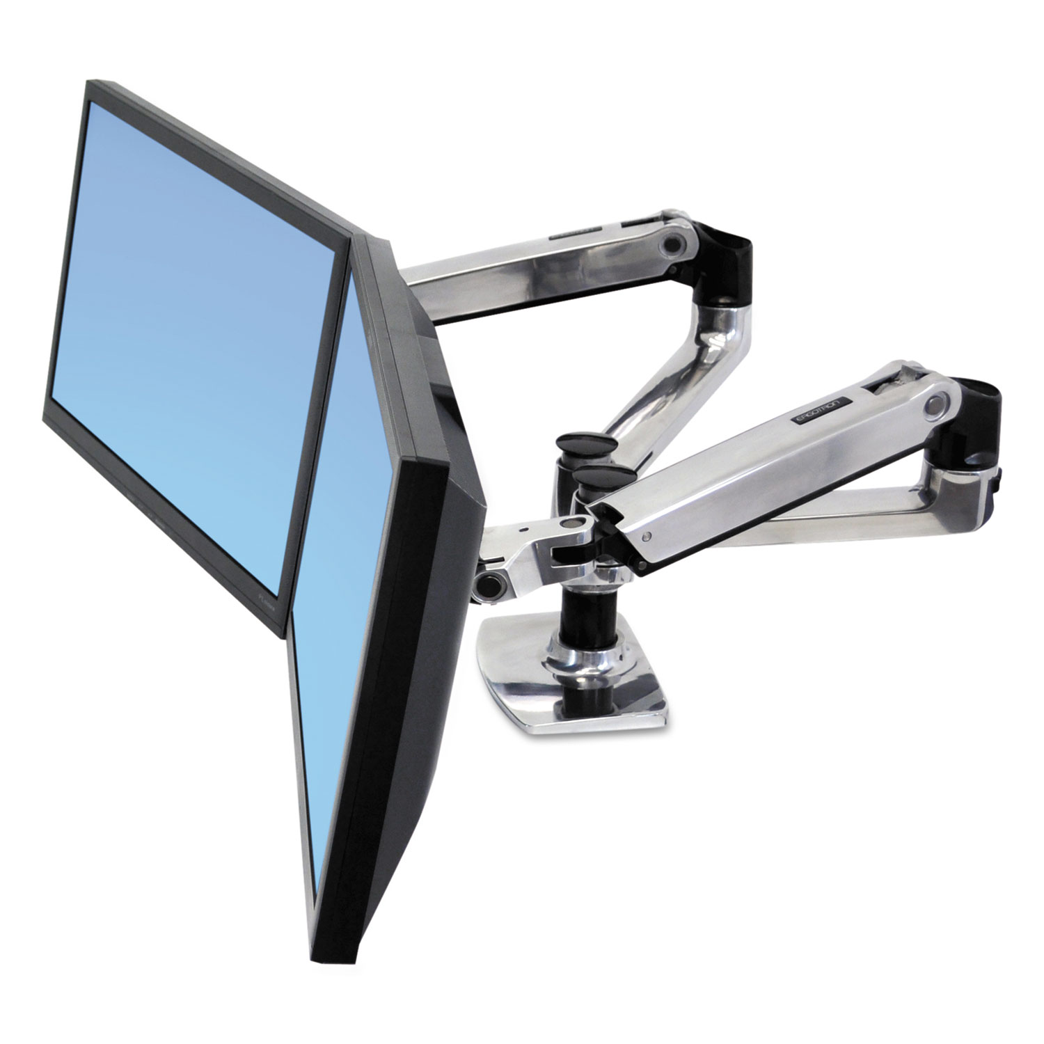  Ergotron 45-245-026 LX Dual Side-by-Side Arm for WorkFit-D Sit-Stand Desk, 21.4w x 25.6d x 20.9h (ERG45245026) 