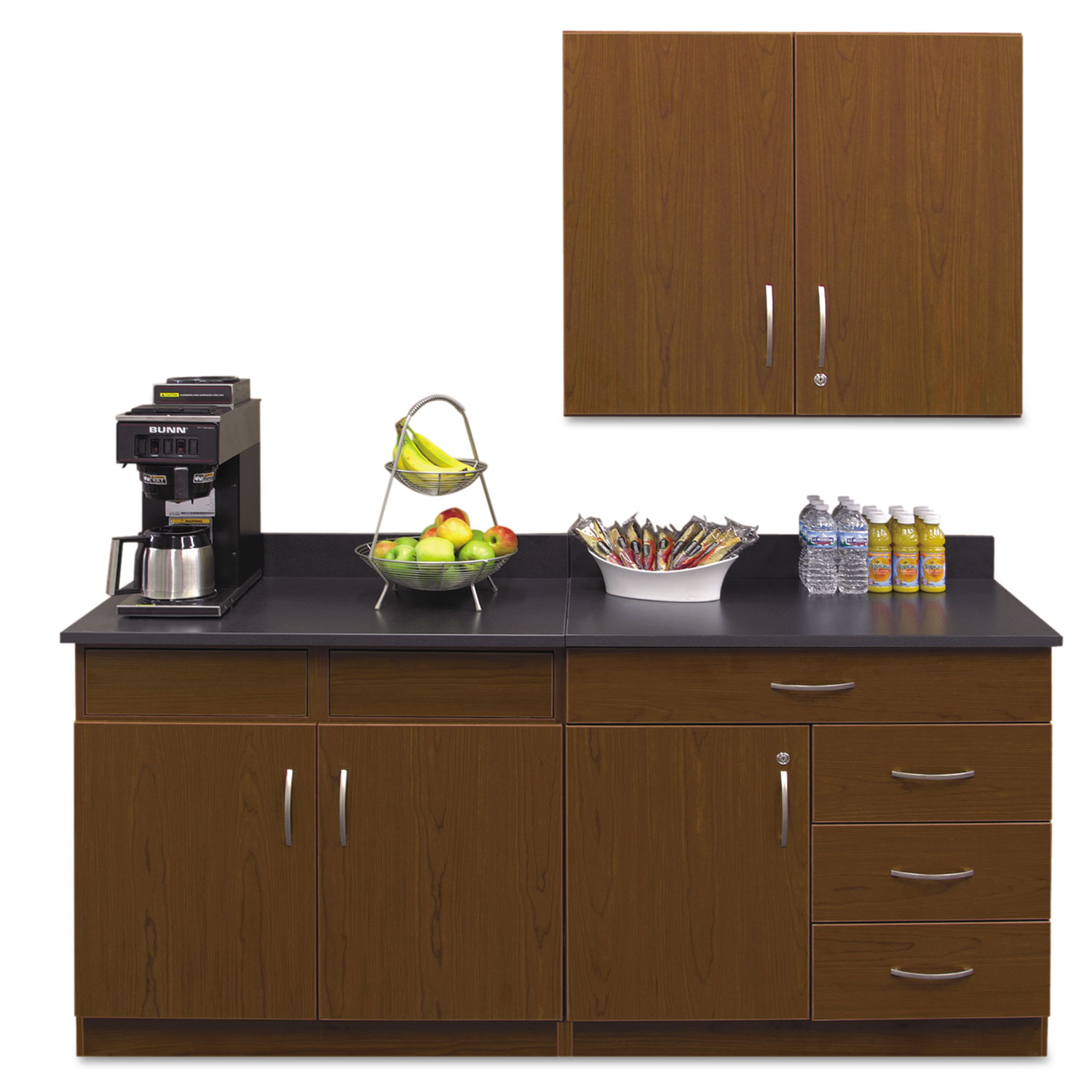 Hospitality Wall Cabinet, Two Doors, 36w x 14 3/16d x 29 3/4h, Cherry