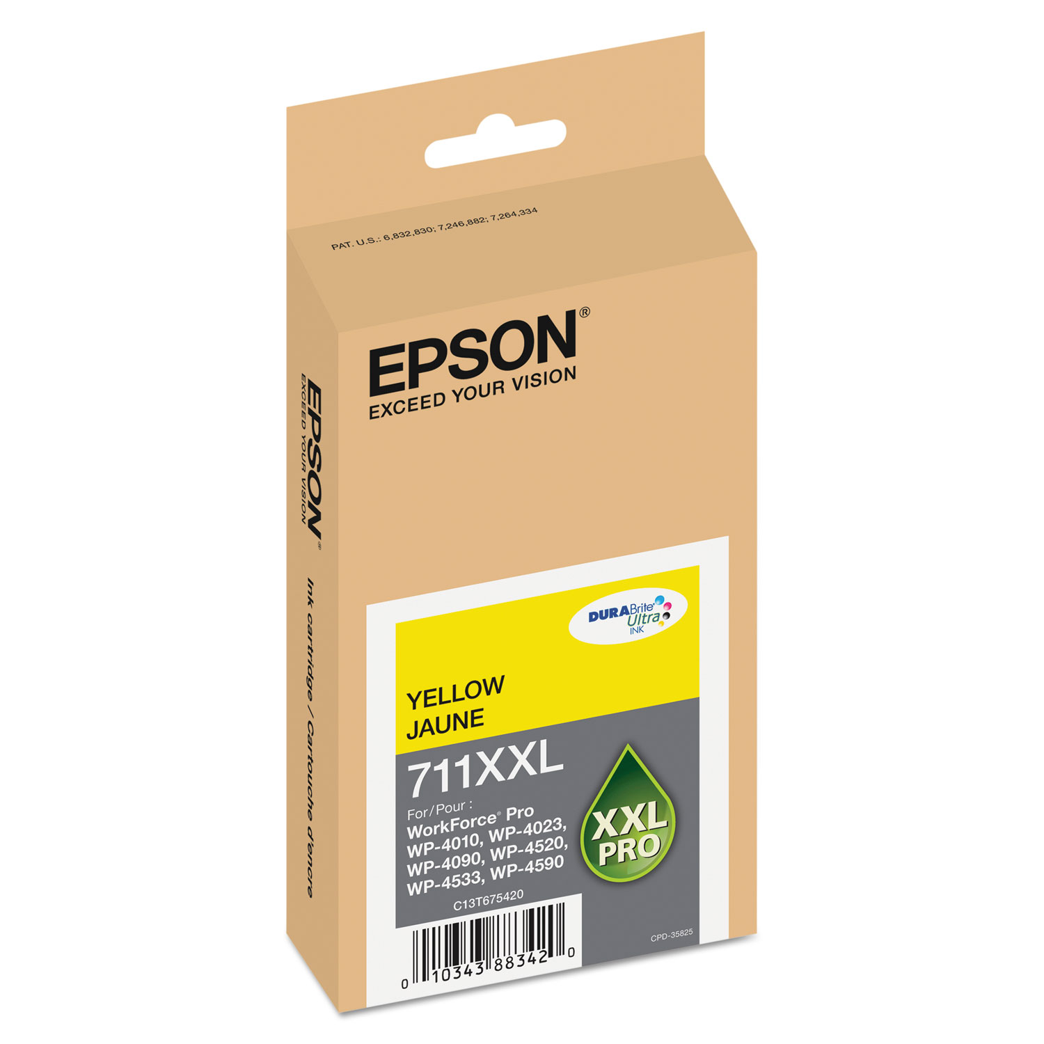  Epson T711XXL420 T711XXL420 (711XL) DURABrite Ultra Ink, 3400 Page-Yield, Yellow (EPST711XXL420) 