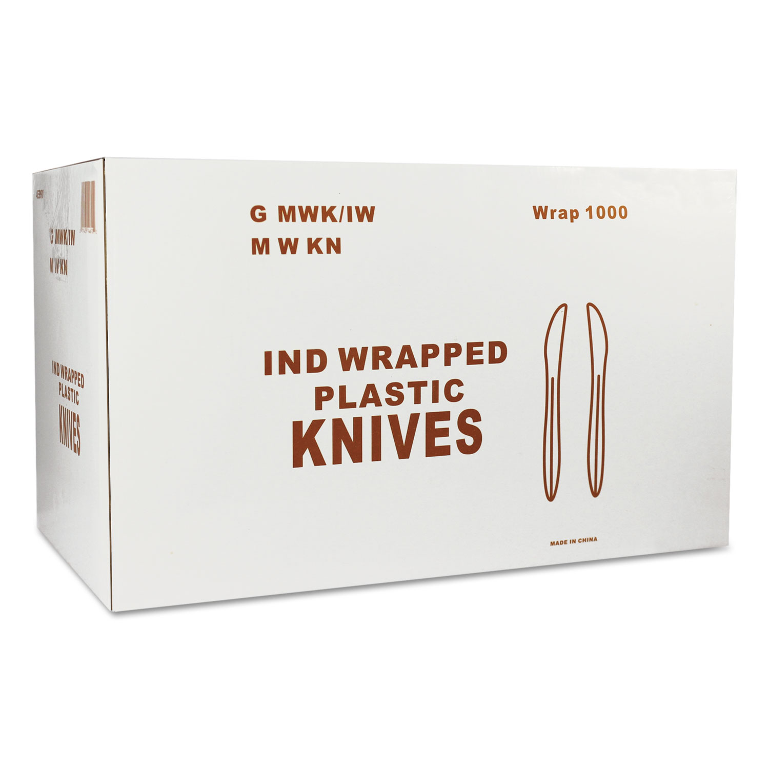 Wrapped Mediumweight Cutlery, Knives, White, 6 1/4