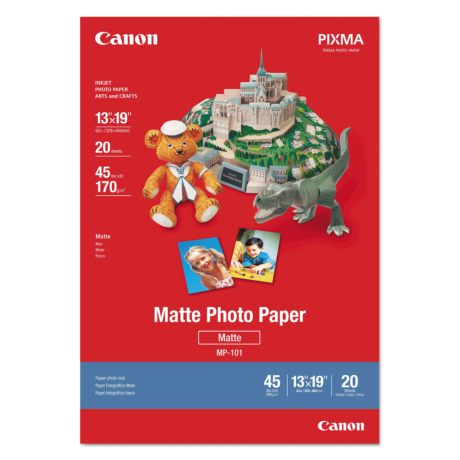 Matte Photo Paper, 13 x 19, 45 lb., White, 20 Sheets/Pack