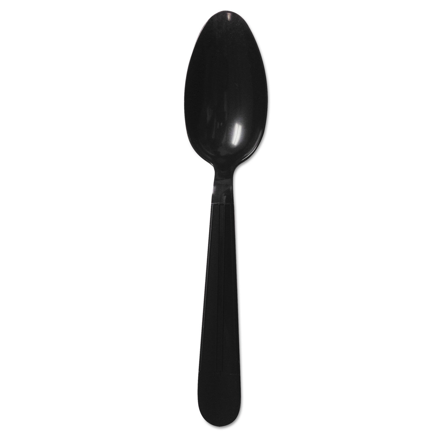  GEN GENHYBS Heavyweight Cutlery, Spoons, 6 1/2, Polypropylene, Black, 1000/Carton (GENHYBS) 