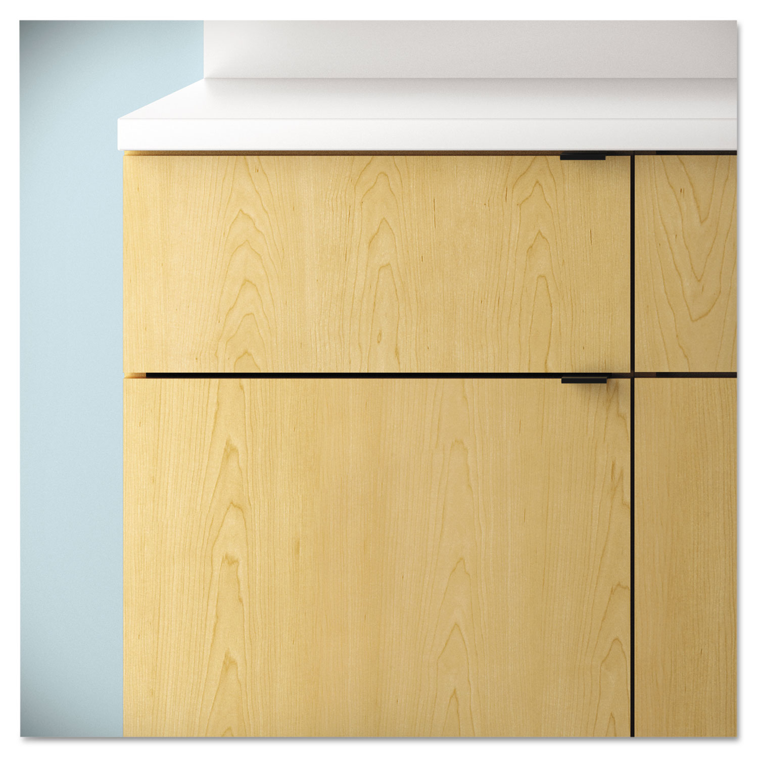 Hospitality Single Base Cabinet, Door/Drawer, 18w x 24d x 36h, Natural Maple