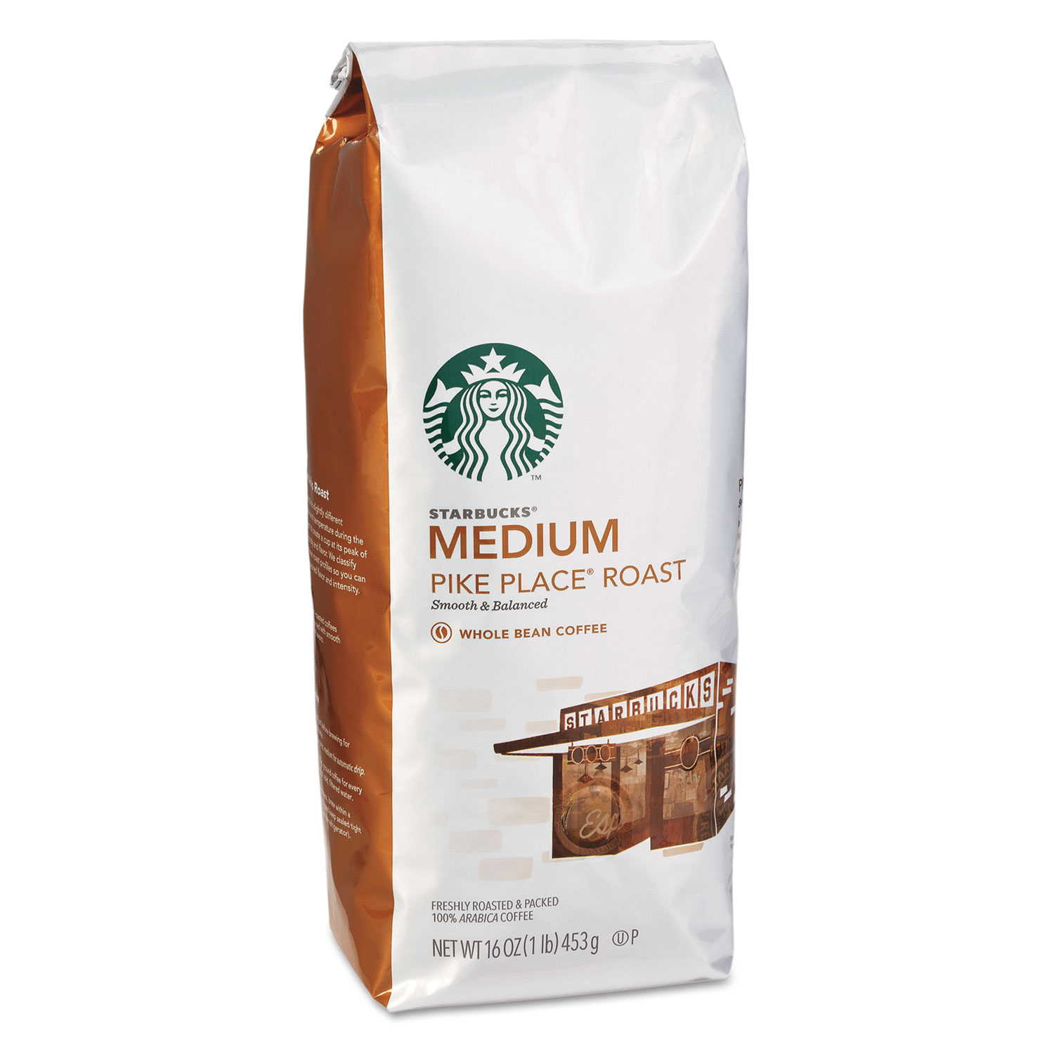  Starbucks 11017854 Whole Bean Coffee, Pike Place Roast, 1 lb Bag (SBK11017854) 