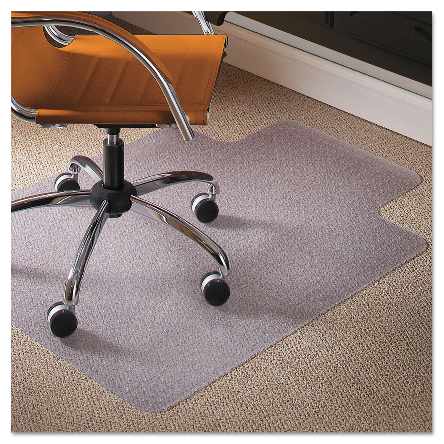 Natural Origins Chair Mat With Lip For Carpet, 36 x 48, Clear
