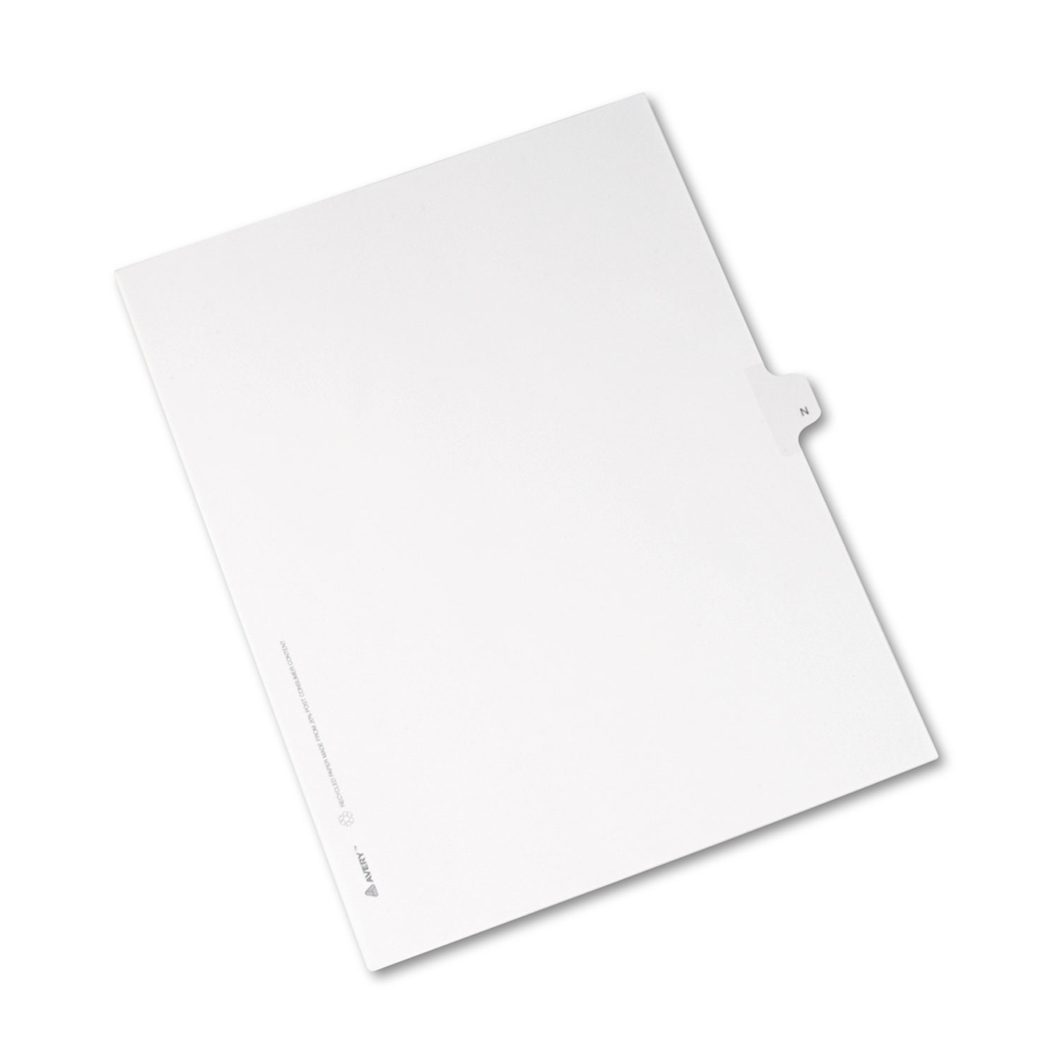 Allstate-Style Legal Exhibit Side Tab Divider, Title: N, Letter, White, 25/Pack
