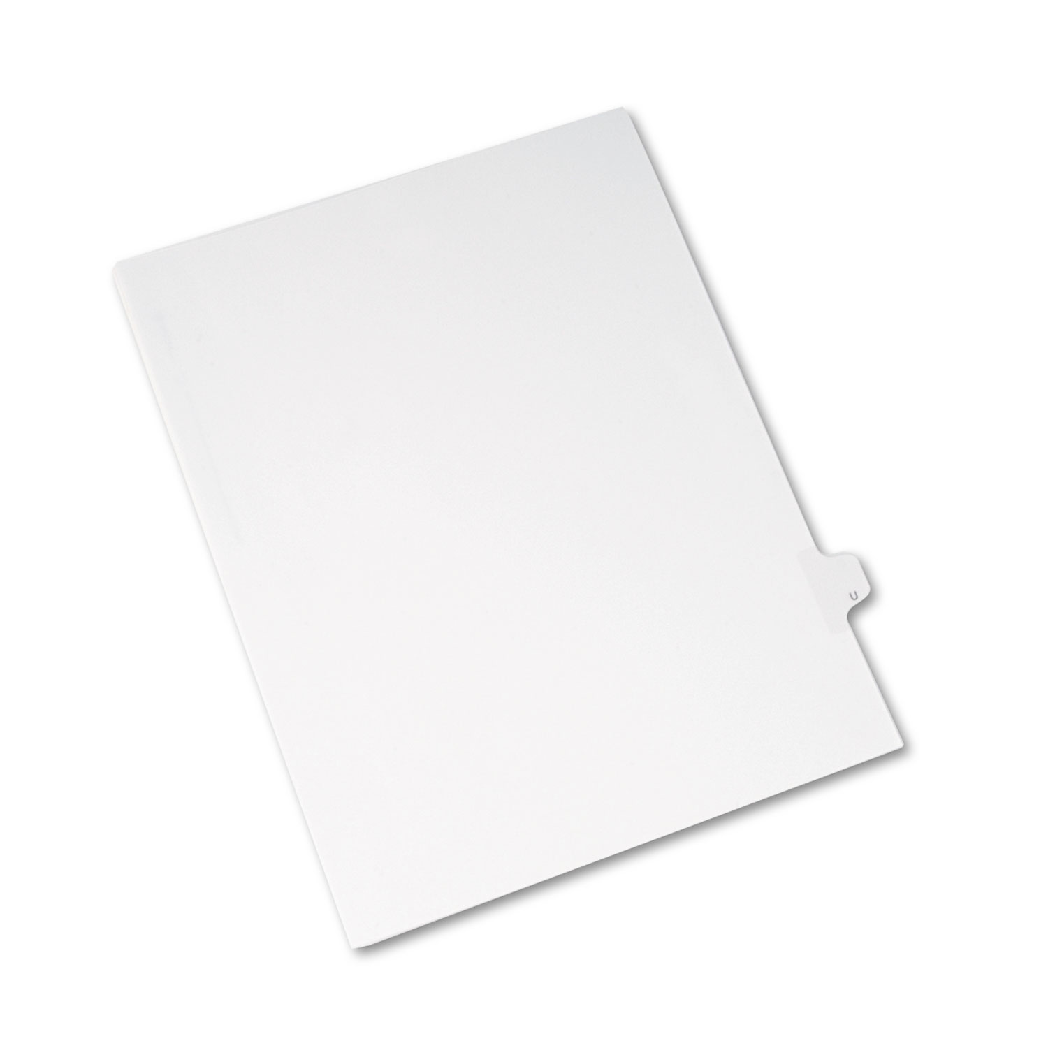 Allstate-Style Legal Exhibit Side Tab Divider, Title: U, Letter, White, 25/Pack