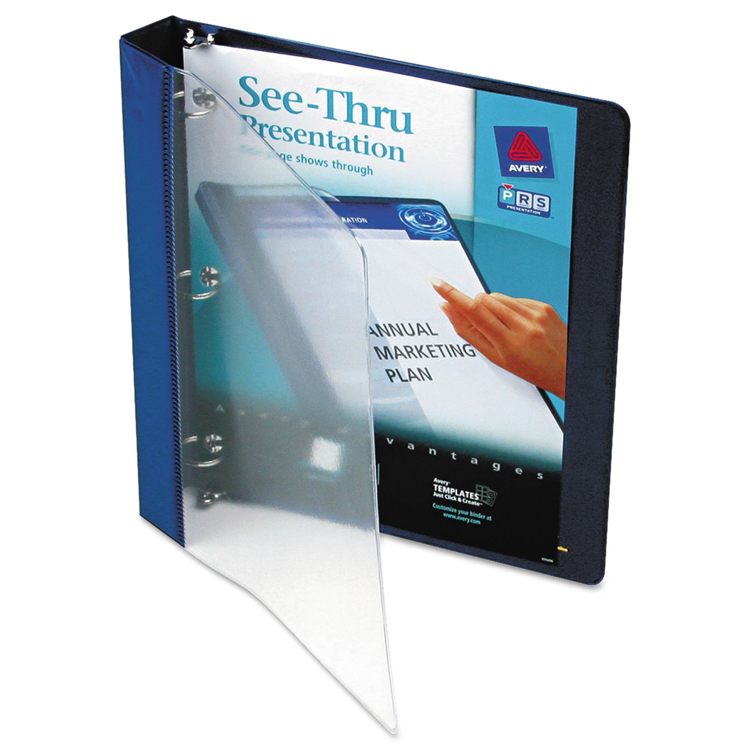  Avery 10851 See-Thru View Binder with Round Rings, 3 Rings, 1 Capacity, 11 x 8.5, Blue (AVE10851) 