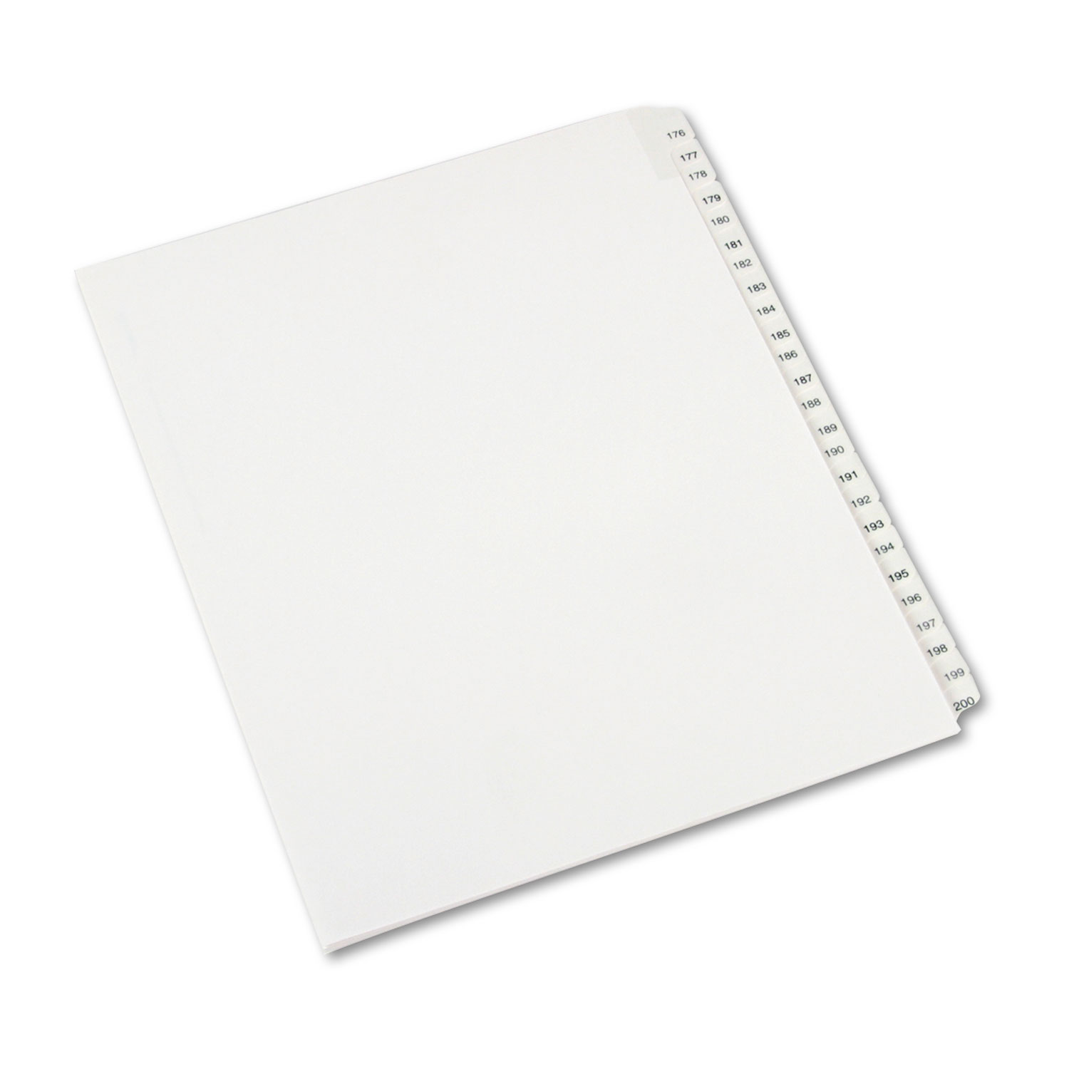  Avery 82190 Preprinted Legal Exhibit Side Tab Index Dividers, Allstate Style, 25-Tab, 176 to 200, 11 x 8.5, White, 1 Set (AVE82190) 