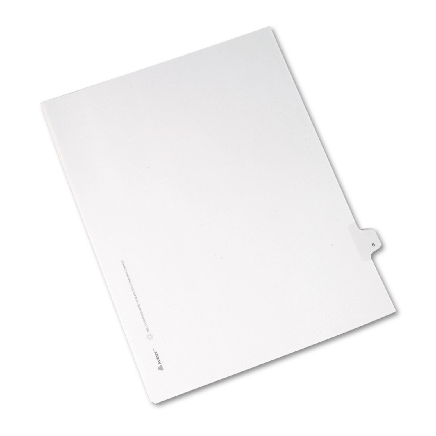 Allstate-Style Legal Exhibit Side Tab Divider, Title: 6, Letter, White, 25/Pack