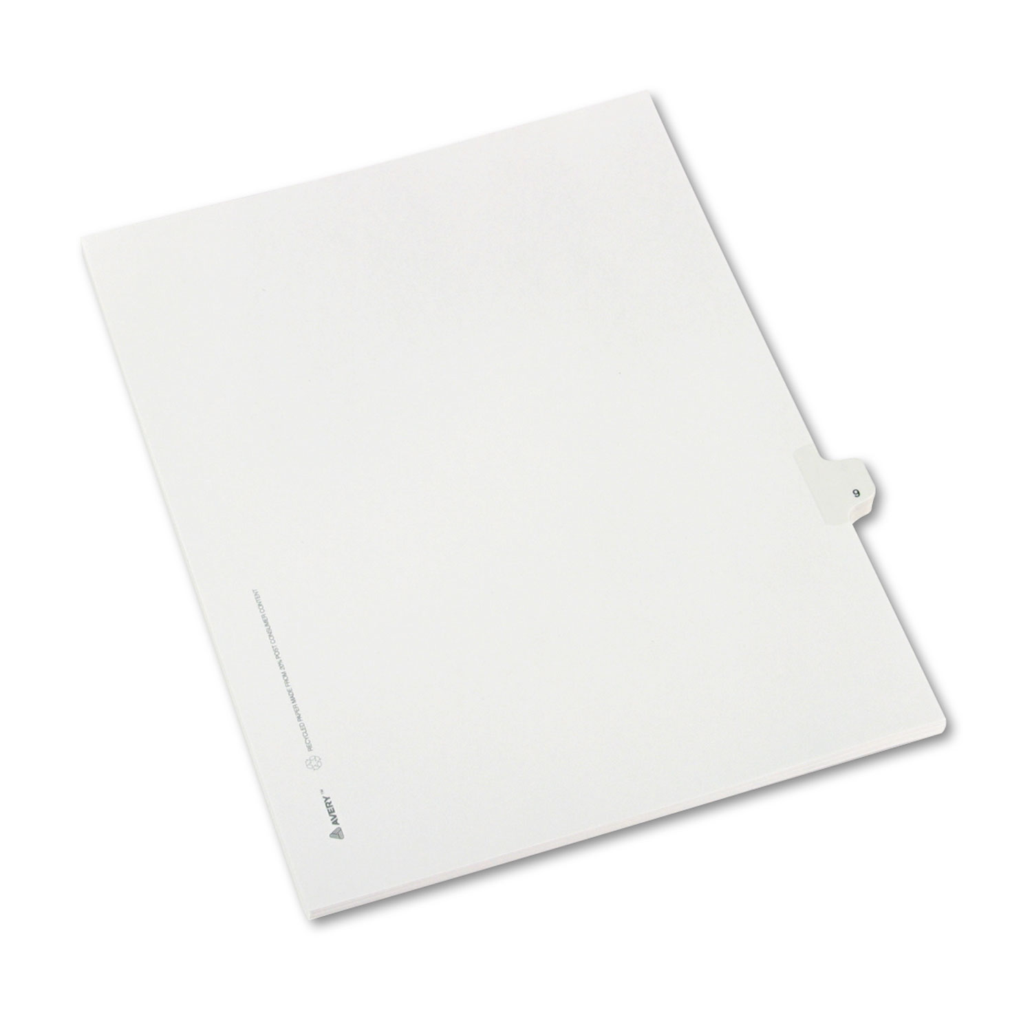Allstate-Style Legal Exhibit Side Tab Divider, Title: 9, Letter, White, 25/Pack