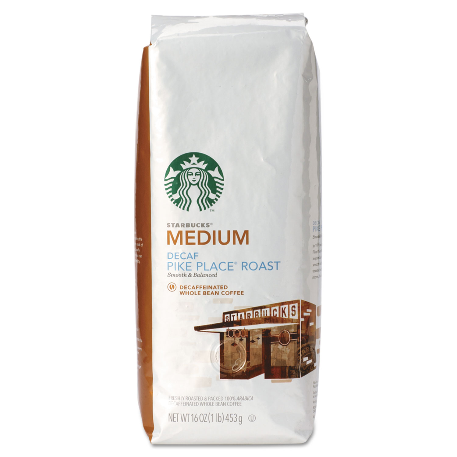  Starbucks 11015640 Whole Bean Coffee, Decaf Pike Place Roast, 1 lb Bag (SBK11015640) 