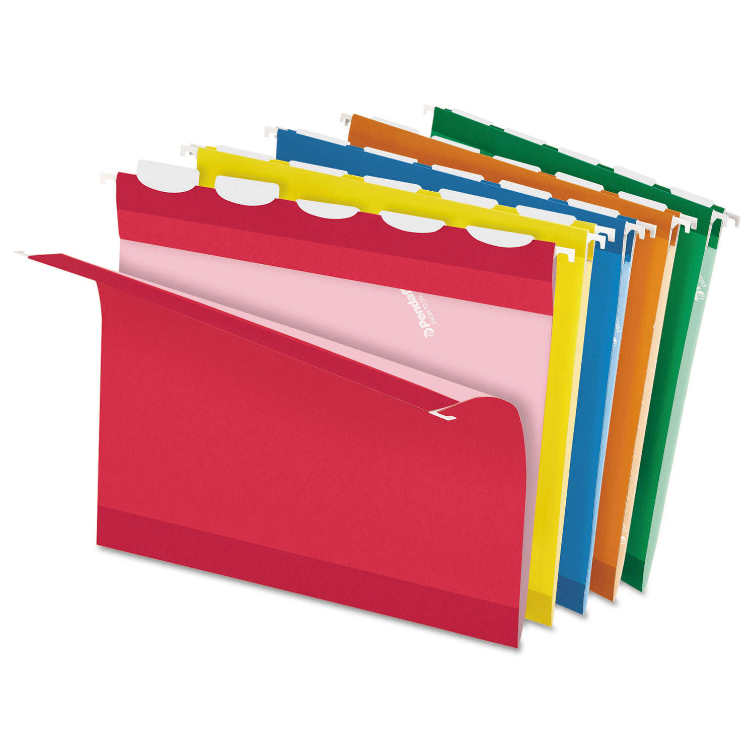 Colored Reinforced Hanging Folders, 1/5 Tab, Letter, Asst, 25/Box
